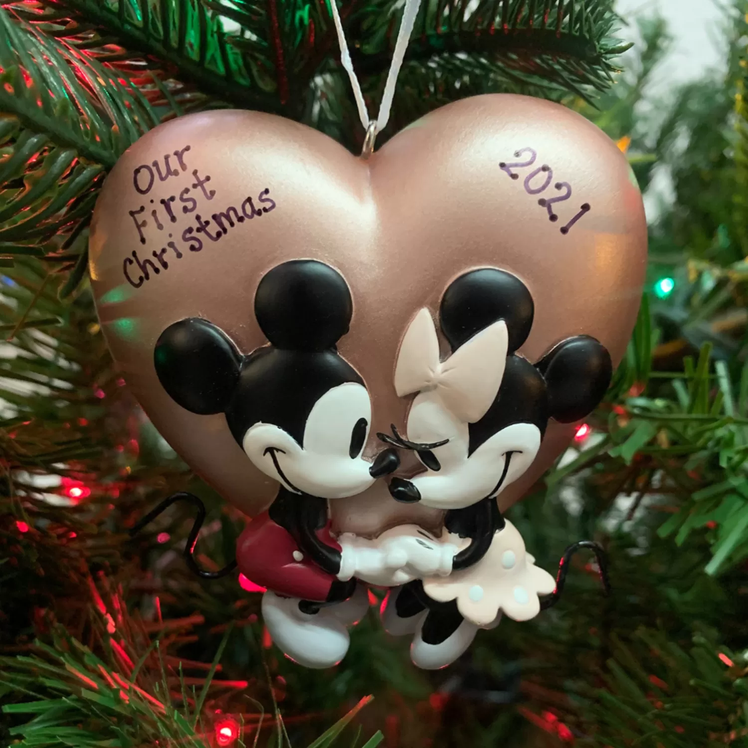 The Jolly Christmas Shop Disney | Personalized Ornaments·Wedding And Engagement Ornaments | Hallmark 3.6" Mickey And Minnie Love Personalized Christmas Ornament 2HCM9578