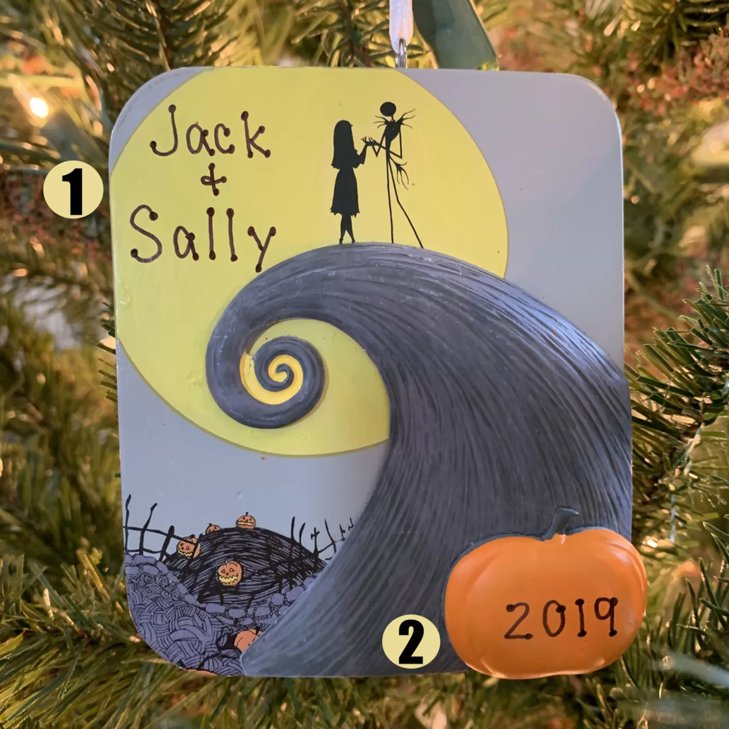 The Jolly Christmas Shop Halloween Ornaments | Disney | Hallmark 3.9" The Nightmare Before Christmas Personalized Christmas Or Halloween Ornament 3HCM1001