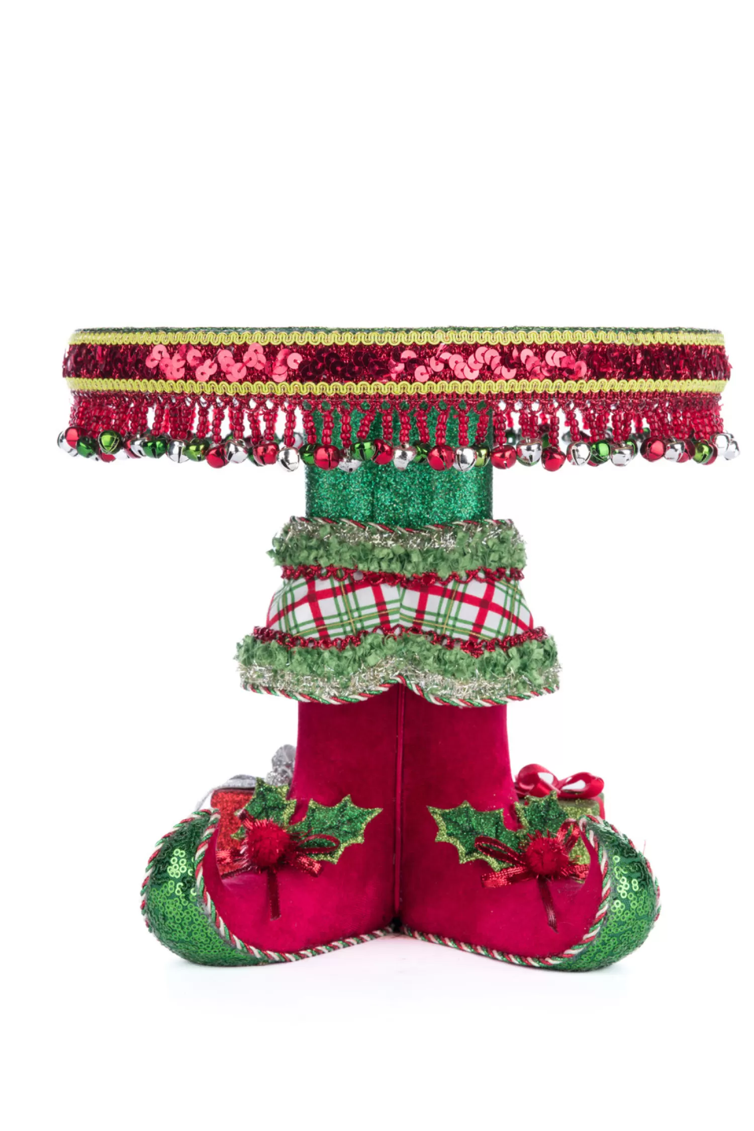 The Jolly Christmas Shop Christmas Traditions | Elves | Katherine's Collection 10.75" Elf Boots Cake Plate Christmas Decoration 28-428347