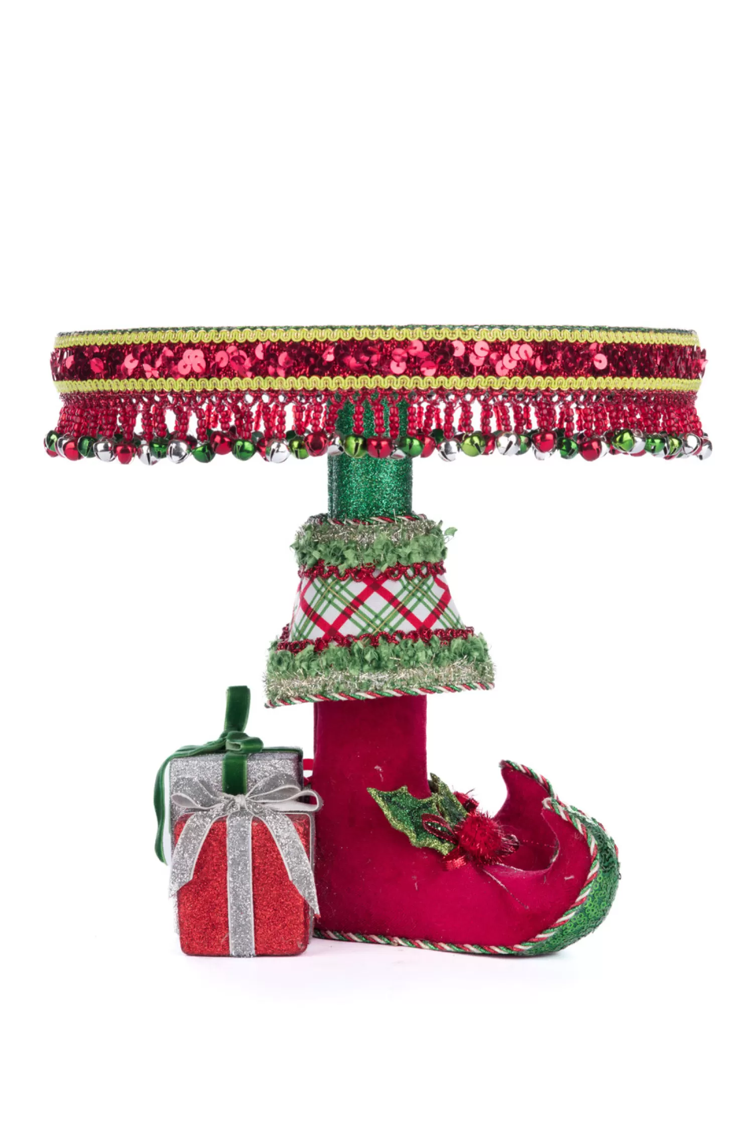 The Jolly Christmas Shop Christmas Traditions | Elves | Katherine's Collection 10.75" Elf Boots Cake Plate Christmas Decoration 28-428347