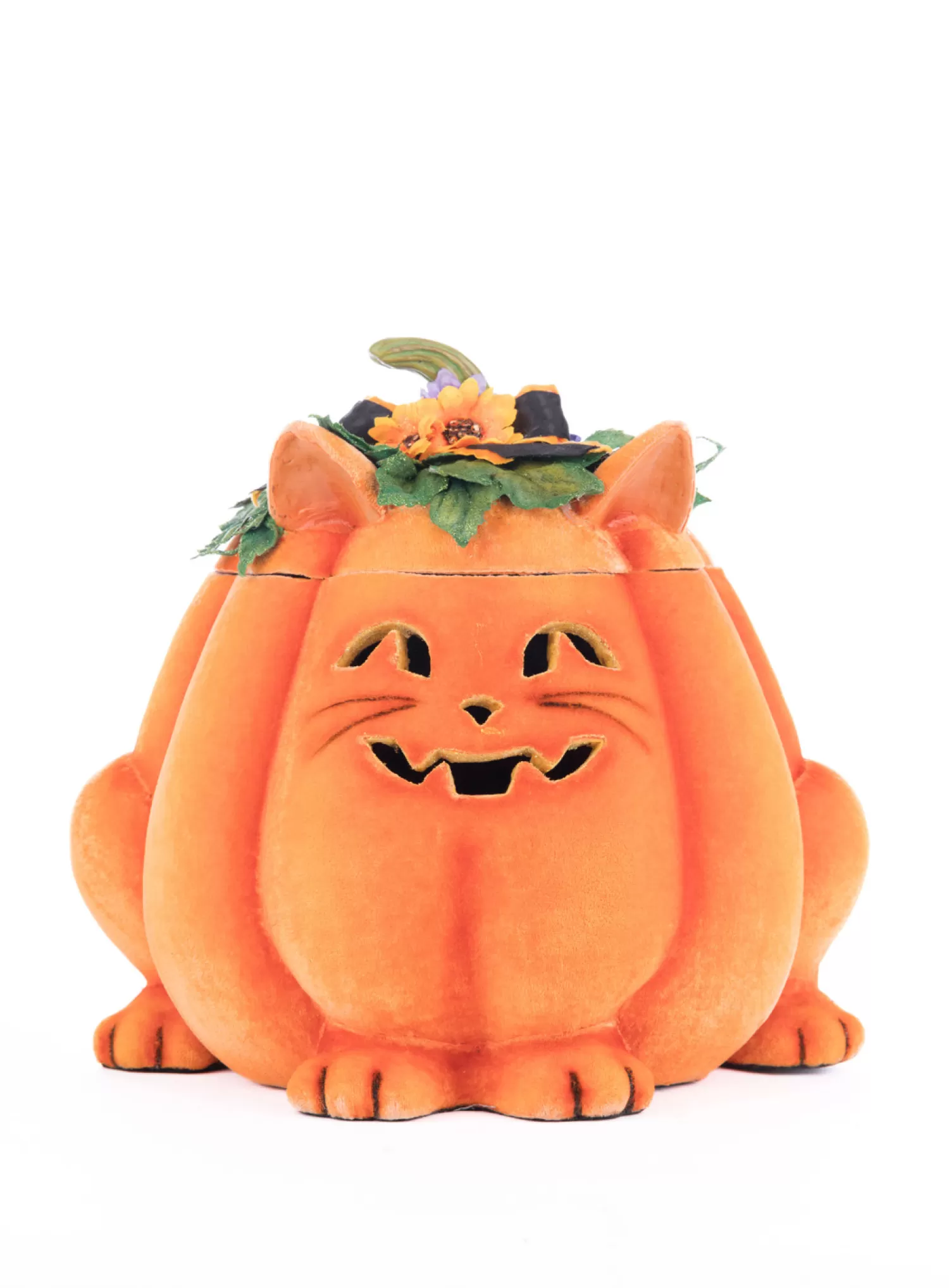 The Jolly Christmas Shop Katherine's Collection Halloween·Jacks And Cats | Halloween Candy Bowls | Katherine's Collection 11.5" Jackie The Kitty Cat Pumpkin Halloween Candy Container 28-428204