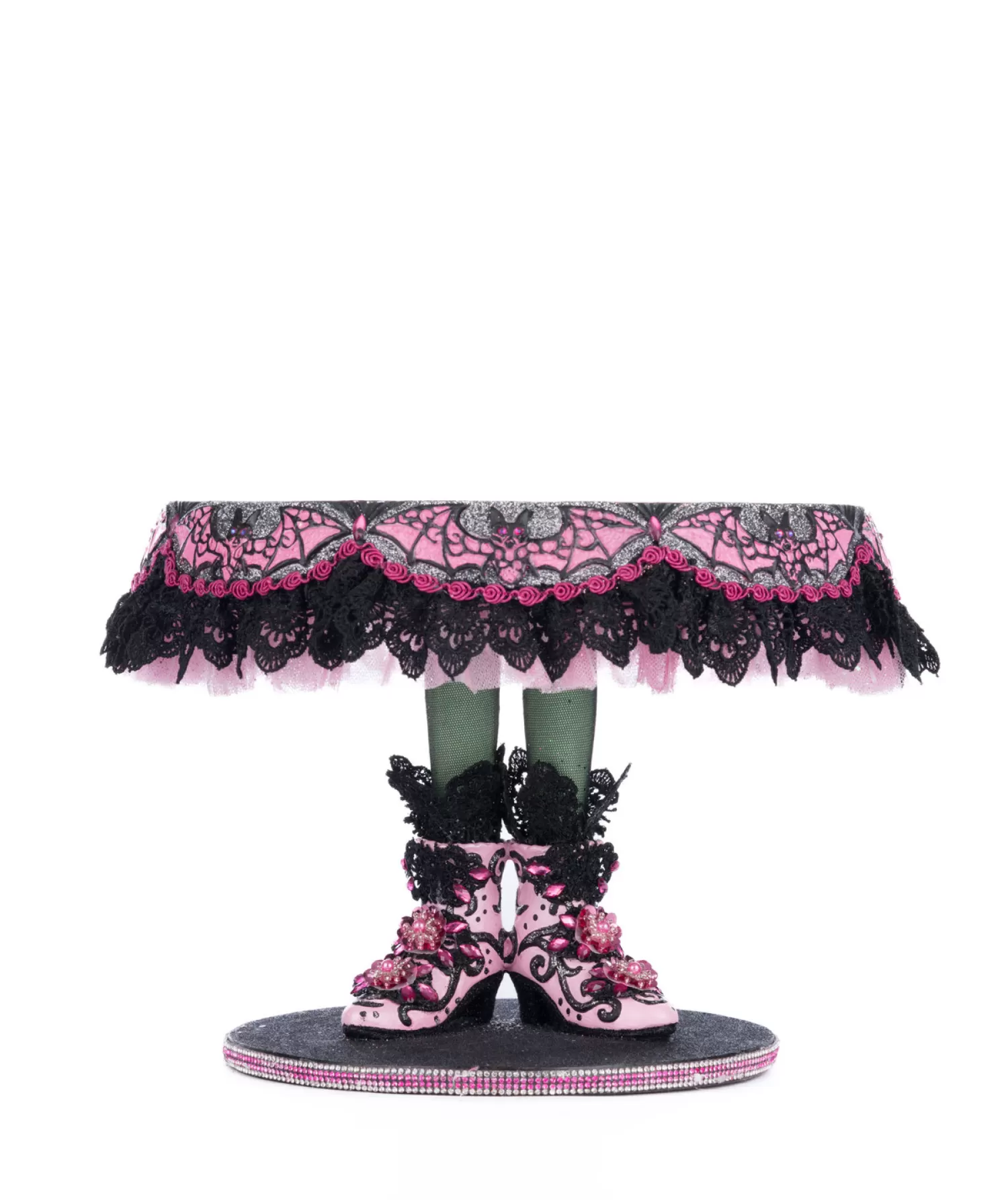 The Jolly Christmas Shop Katherine's Collection Halloween·Pink Panic Possession | Katherine's Collection 12.5" Witch Boots Halloween Cake Plate 28-428142