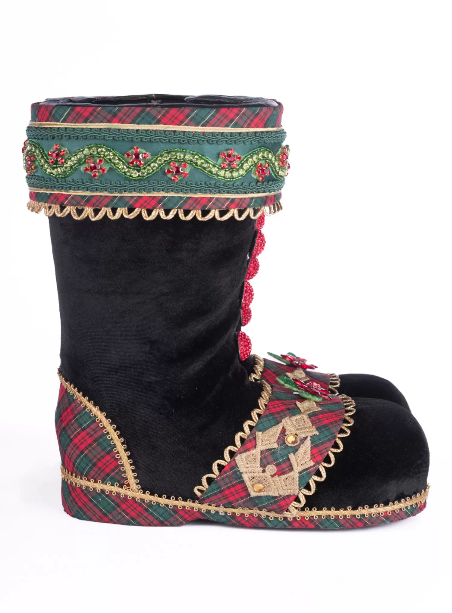 The Jolly Christmas Shop Christmas Traditions | Santa Christmas Decorations | Katherine's Collection 12" Black Holiday Magic Tabletop Boots Christmas Decoration 28-428410B