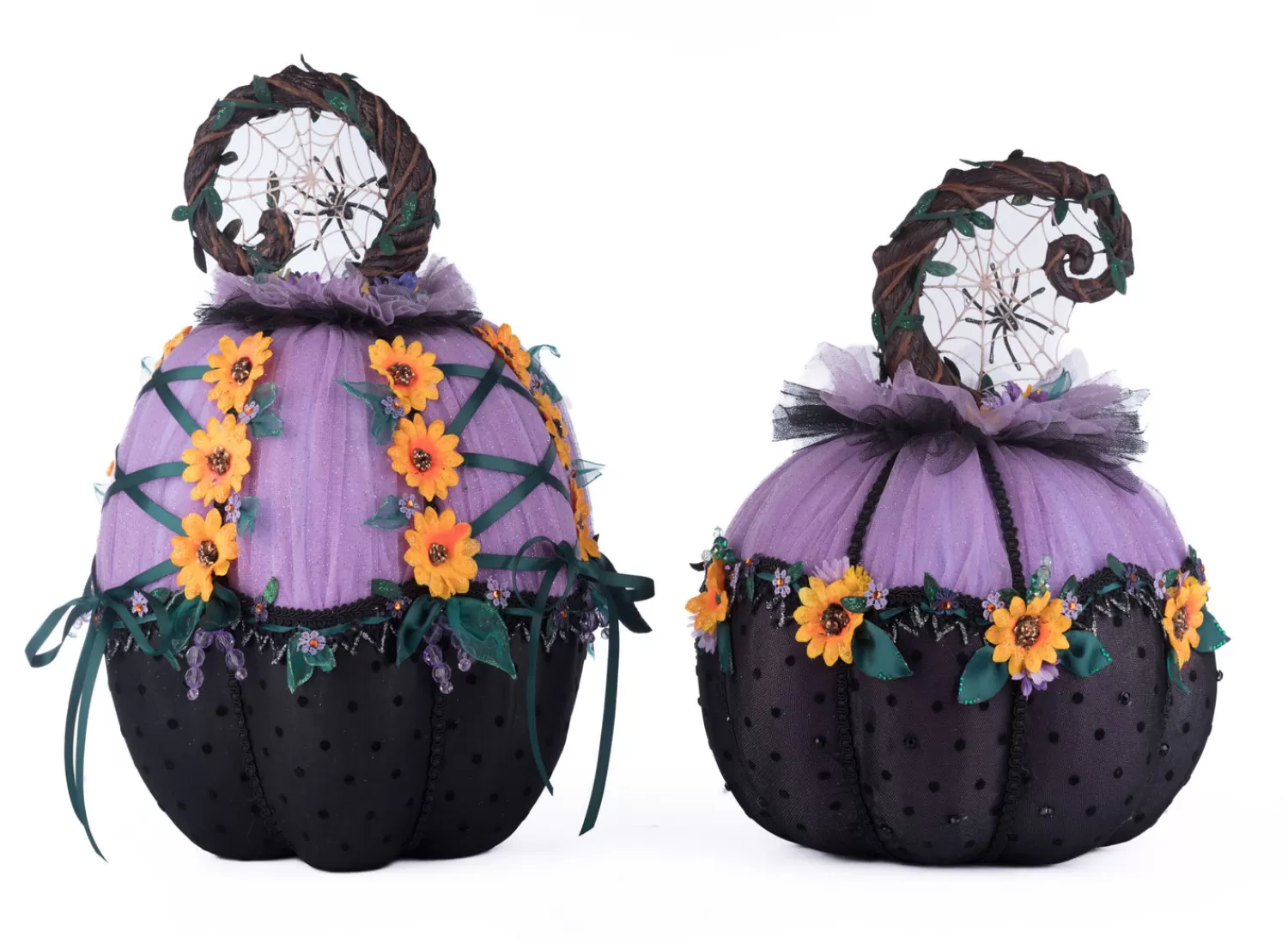 The Jolly Christmas Shop Katherine's Collection Halloween·Jacks And Cats | Katherine's Collection 13.5" Jacks And Cats Pumpkins Set Of 2 Halloween Decoration 28-428201