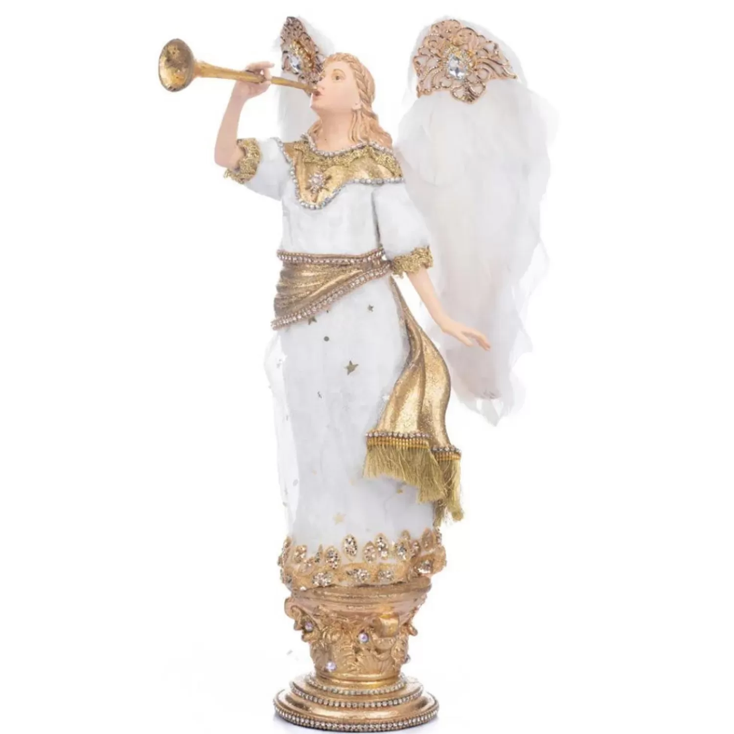 The Jolly Christmas Shop Bon Noel | Religious | Katherine's Collection 13" Starry Nights Heralding Angel Tabletop Decoration 28-328034