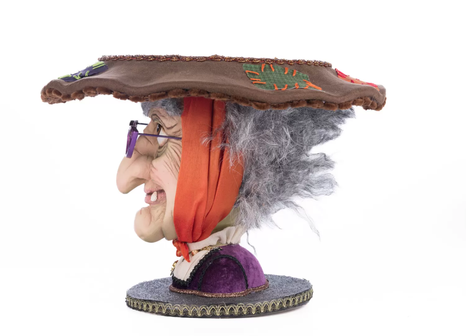 The Jolly Christmas Shop Katherine's Collection Halloween·Broomstick Acres | Katherine's Collection 16" Witch Head Cake Plate Halloween Home Decoration 28-428156
