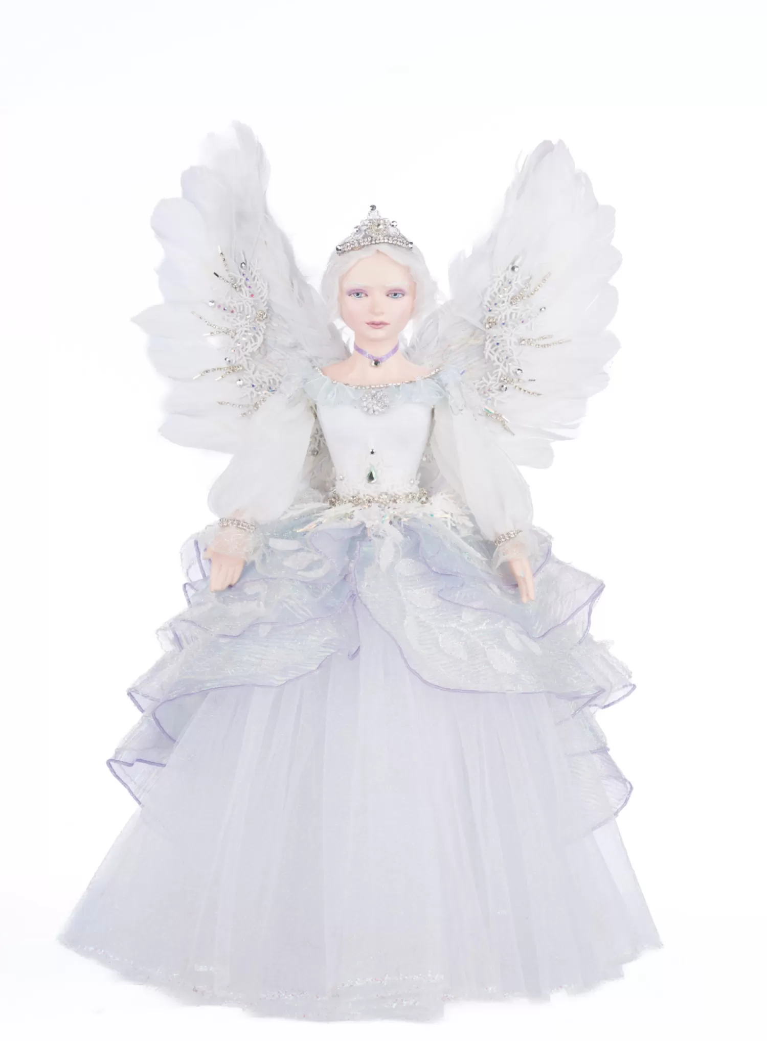 The Jolly Christmas Shop Snowflake Soiree | Religious | Katherine's Collection 21" Crystalline Angel Christmas Tree Topper 28-428290