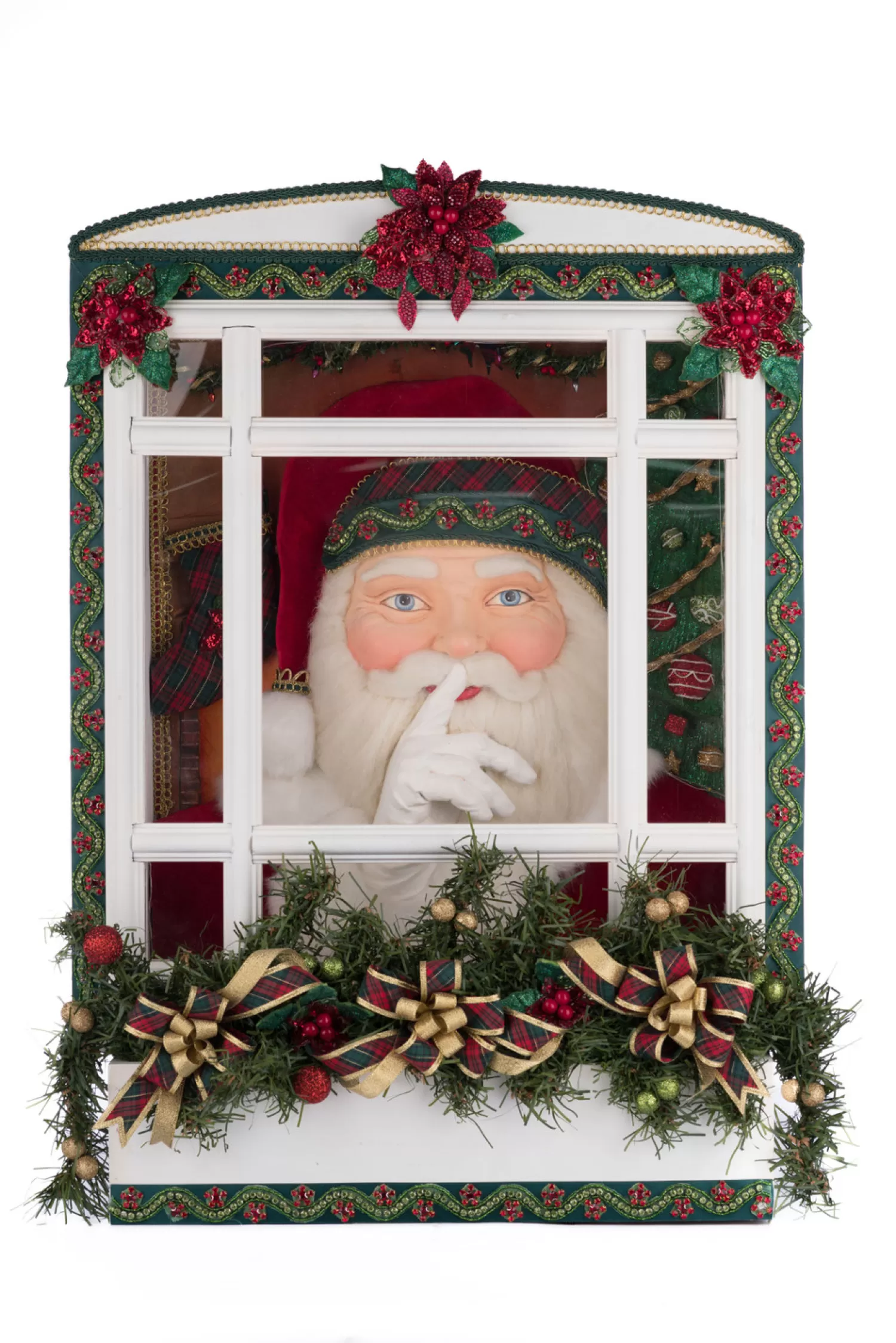 The Jolly Christmas Shop Christmas Traditions | Santa Christmas Decorations | Katherine's Collection 26.5" Holiday Magic Santa In Window Lighted Christmas Decoration 28-428319