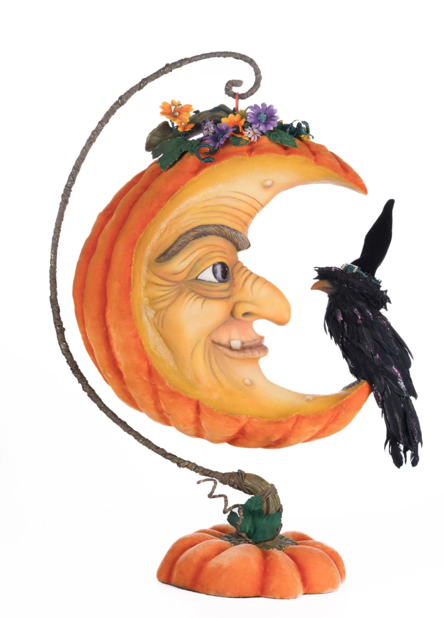 The Jolly Christmas Shop Katherine's Collection Halloween·Jacks And Cats | Katherine's Collection 27.5" Pumpkin Moon Witch Wall Piece Or Tabletop Halloween Decoration 28-428195