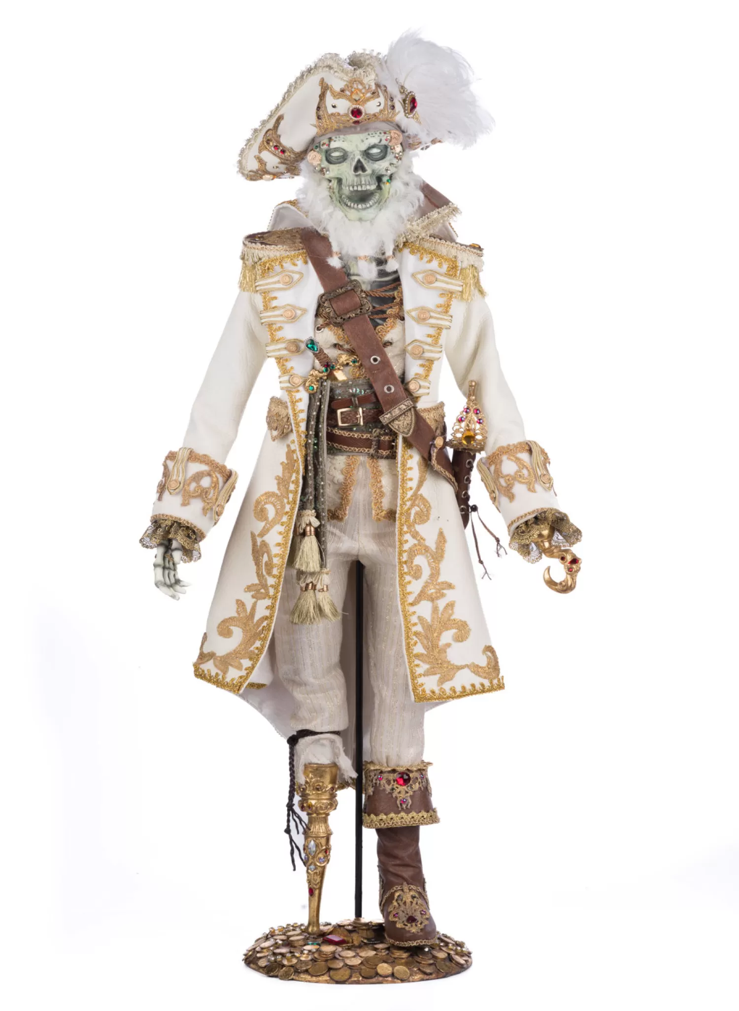 The Jolly Christmas Shop Katherine's Collection Halloween·Treacherous Treasure | Halloween Indoor Decorations | Katherine's Collection 38" Captain Skully Swashbuckler Pirate Halloween Doll 28-428206