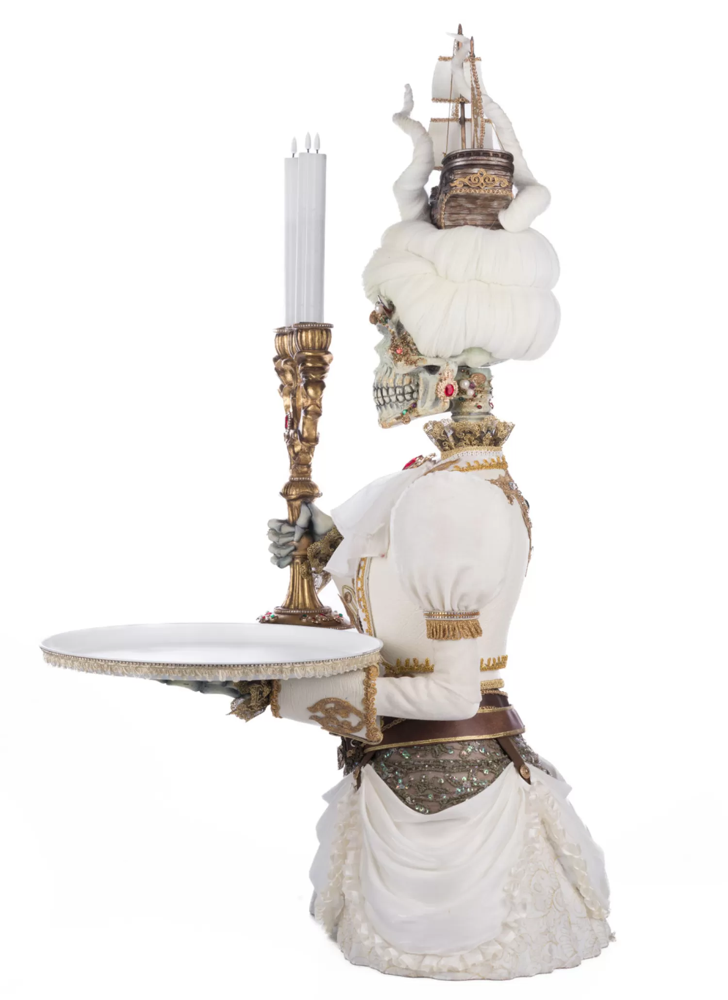 The Jolly Christmas Shop Katherine's Collection Halloween·Treacherous Treasure | Katherine's Collection 39" Lady Adelaid Apparition With Candelabra And Tray Pirate Halloween Decoration 28-428211