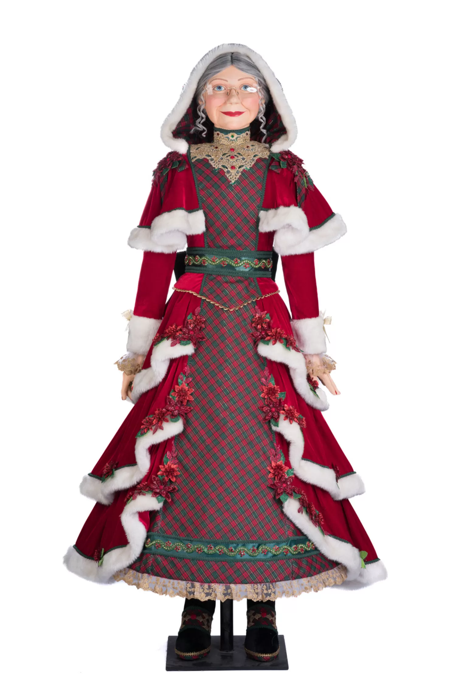 The Jolly Christmas Shop Christmas Traditions | Santa Christmas Decorations | Katherine's Collection 63.5" Merry Magic Life Size Mrs. Claus Christmas Doll 28-428314