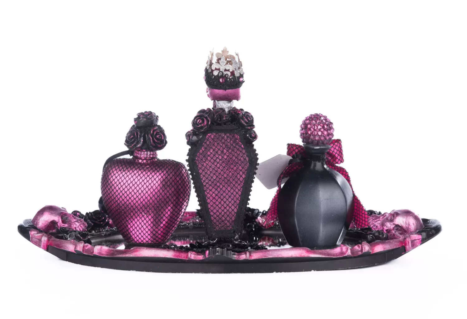 The Jolly Christmas Shop Katherine's Collection Halloween·Pink Panic Possession | Halloween Indoor Decorations | Katherine's Collection 7.25" Pink Passion Vanity Tray With Bottles Set Halloween Decoration 28-428154