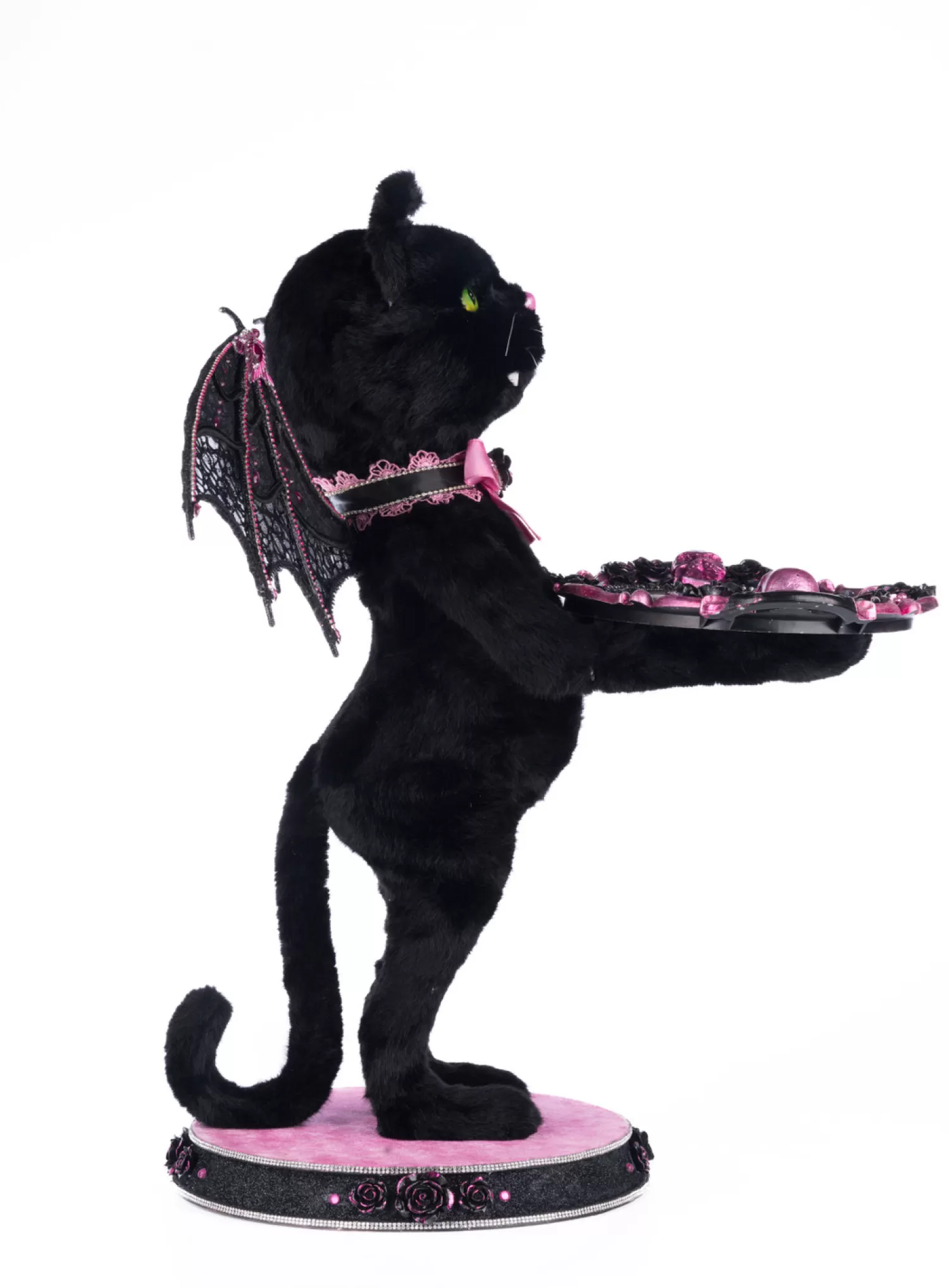 The Jolly Christmas Shop Katherine's Collection Halloween·Pink Panic Possession | Katherine's Collection 7" Noir Cat-Bat Server Halloween Decoration 28-428139