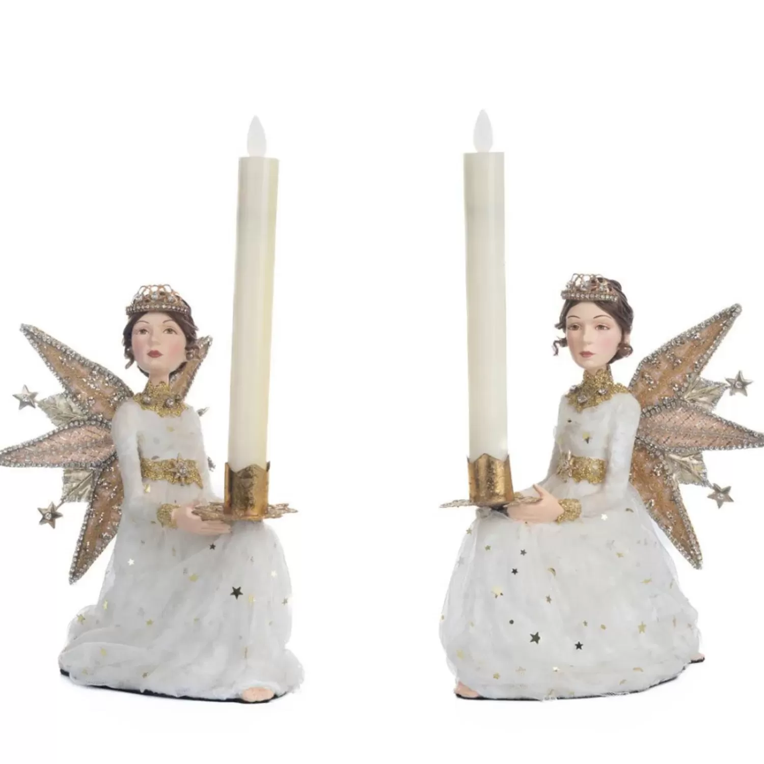 The Jolly Christmas Shop Bon Noel | Religious | Katherine's Collection 9.5" Celestial Angel Candle Holders Set Of 2 28-328836