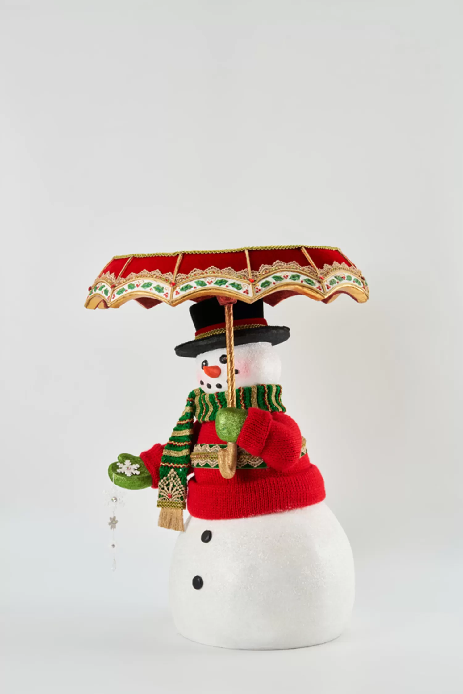 The Jolly Christmas Shop Christmas Traditions | Traditional Christmas Decorations | Katherine's Collection All The Trimmings Snowman With Serving Tray Umbrella 28-228569