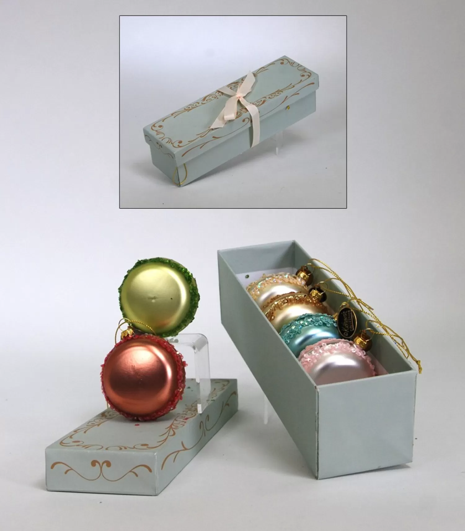 The Jolly Christmas Shop Easter Ornaments | Jingle And Cocoa | Katherine's Collection Gingerbread Forest Box Of 6 Macaron Christmas Ornaments 28-122001