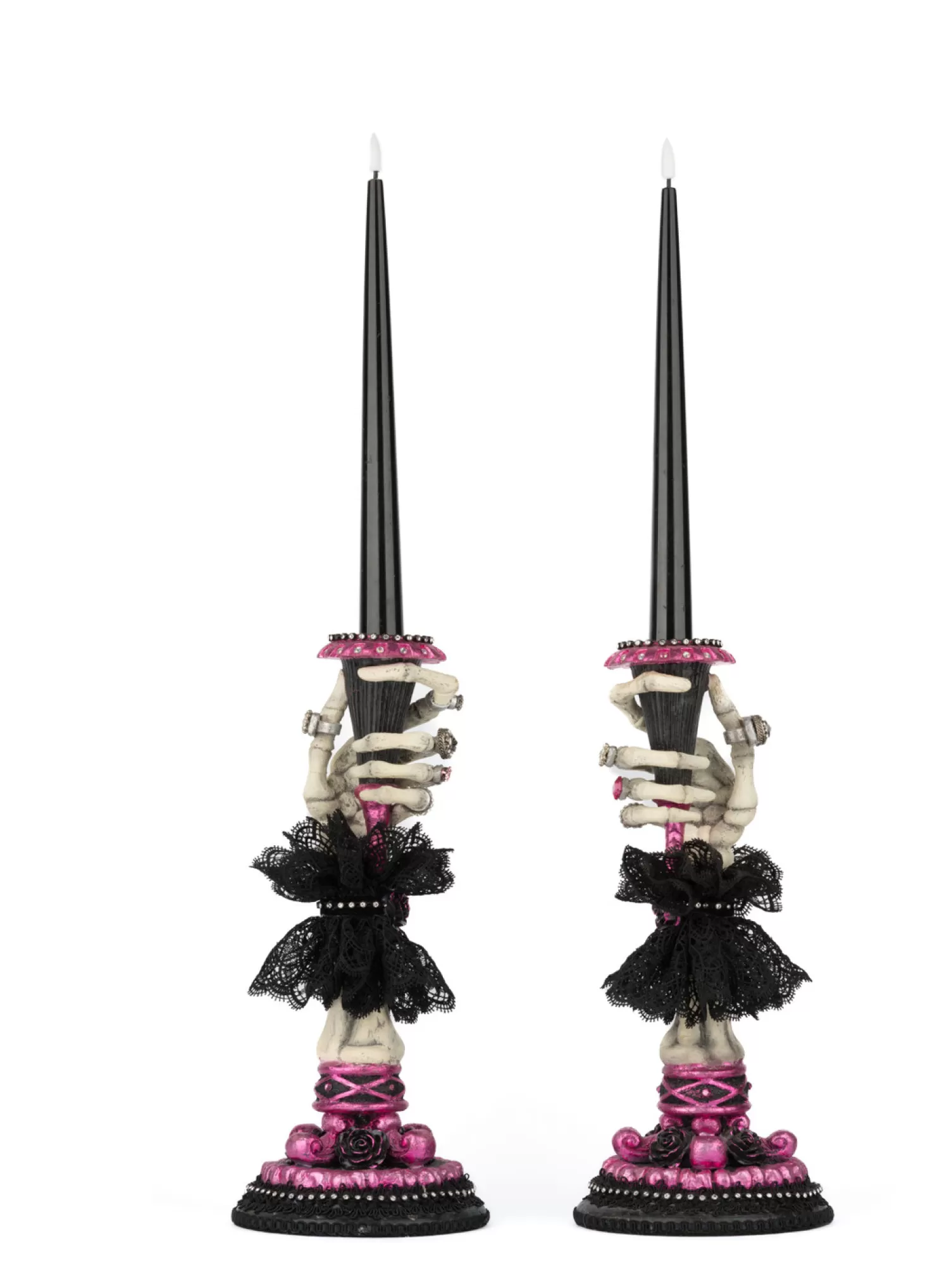 The Jolly Christmas Shop Katherine's Collection Halloween·Pink Panic Possession | Halloween Candles & Candle Holders | Katherine's Collections 21.5" Skeleton Hand Candle Sticks Set Of 2 Halloween Decoration 28-428145