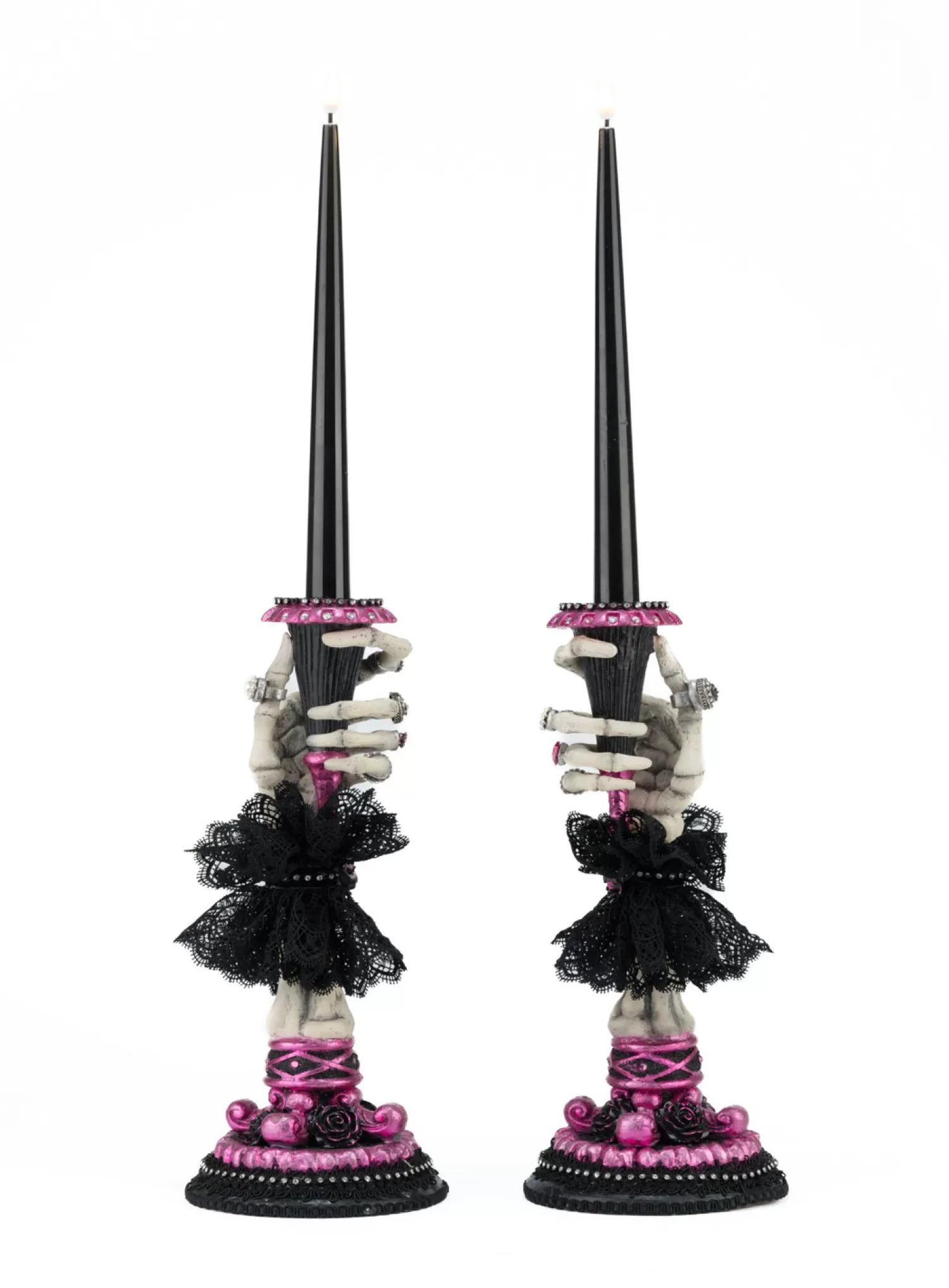 The Jolly Christmas Shop Katherine's Collection Halloween·Pink Panic Possession | Halloween Candles & Candle Holders | Katherine's Collections 21.5" Skeleton Hand Candle Sticks Set Of 2 Halloween Decoration 28-428145