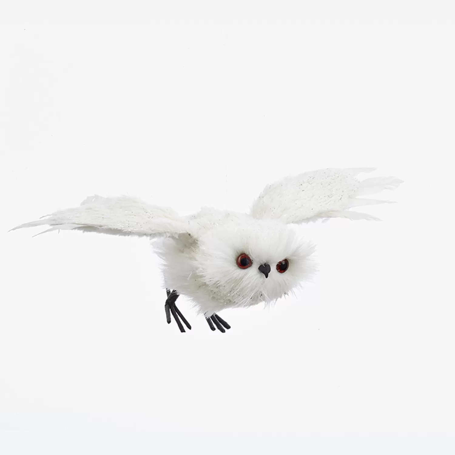 The Jolly Christmas Shop Dashing Through The Snow | Woodland Wonder | Kurt Adler 13.4" White Flying Owl Christmas Ornament C2311