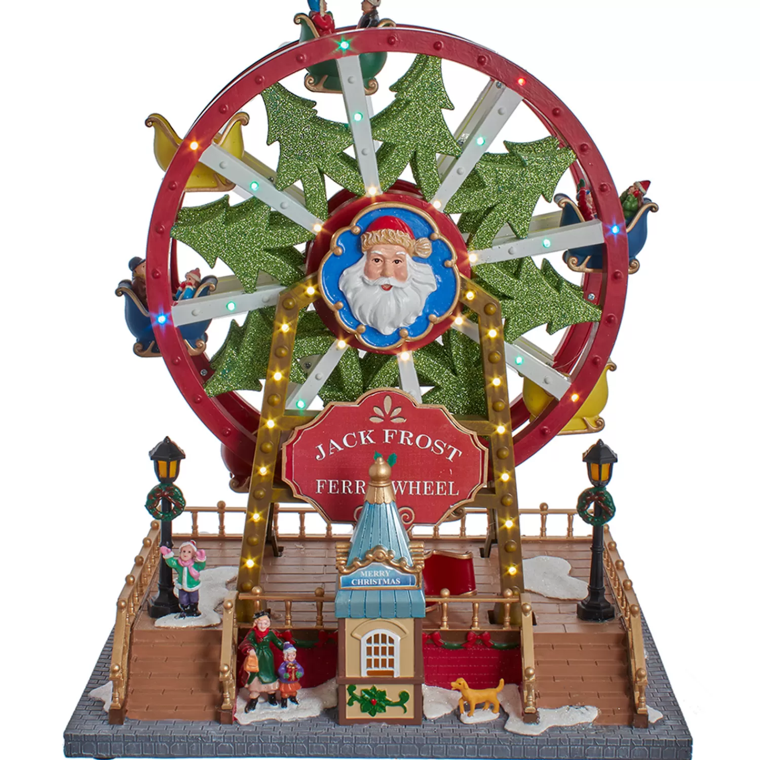 The Jolly Christmas Shop Lighted Christmas Decorations | Figures | Kurt Adler 13" Lighted Musical Christmas Ferris Wheel Decoration JEL1322