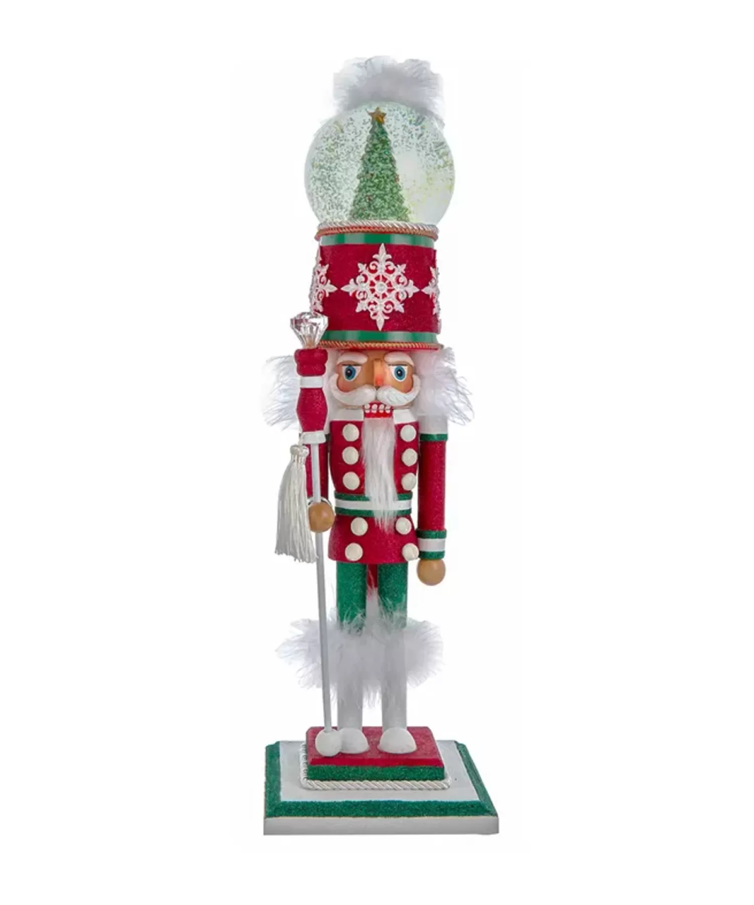 The Jolly Christmas Shop Christmas Traditions | Nutcracker Decorations | Kurt Adler 21" Hollywood Nutcrackers Deck The Halls Christmas Musical Water Globe Hat Nutcracker HA0724
