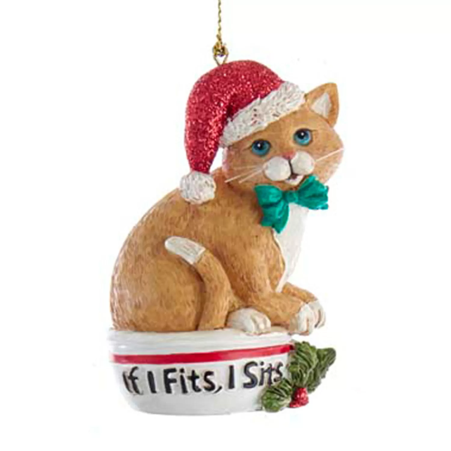 The Jolly Christmas Shop Animals·Cats | Children's Ornaments | Kurt Adler 3.25" "If I Fits, I Sits" Cat Christmas Ornaments E0599