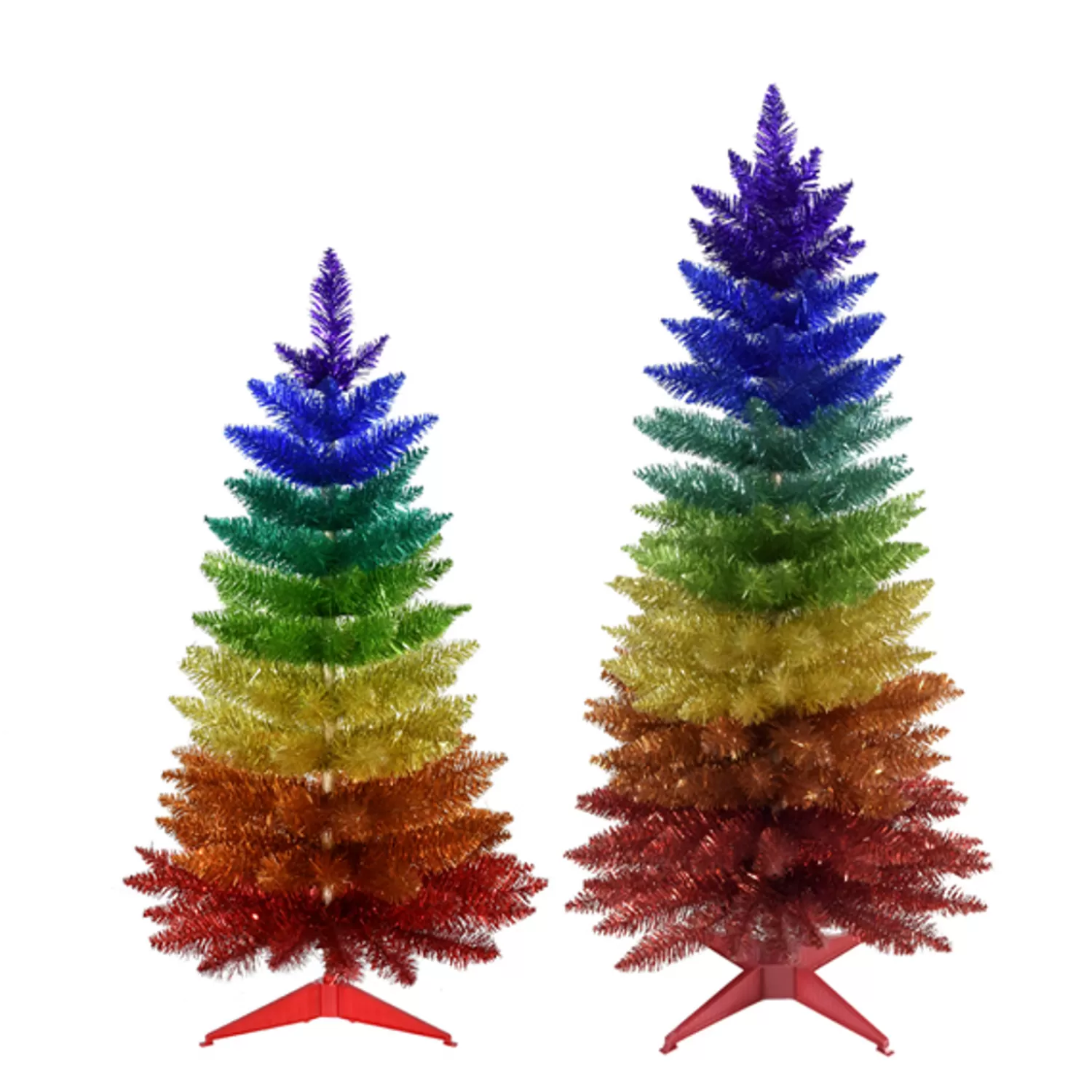 The Jolly Christmas Shop A Blushing Holiday | 3' - 4' Christmas Trees | Kurt Adler 3' Or 4' Un-Lit Rainbow Foil Artificial Christmas Tree