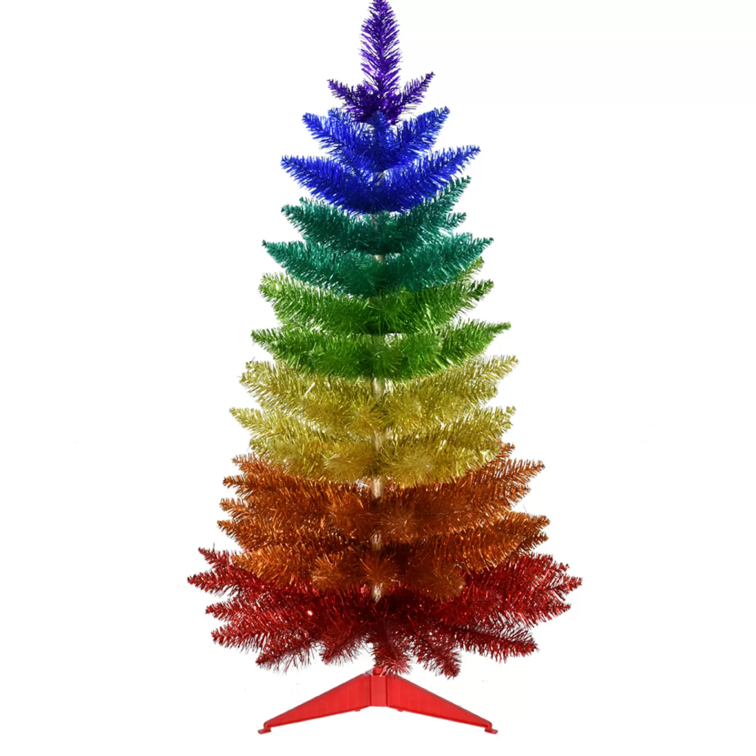 The Jolly Christmas Shop A Blushing Holiday | 3' - 4' Christmas Trees | Kurt Adler 3' Or 4' Un-Lit Rainbow Foil Artificial Christmas Tree