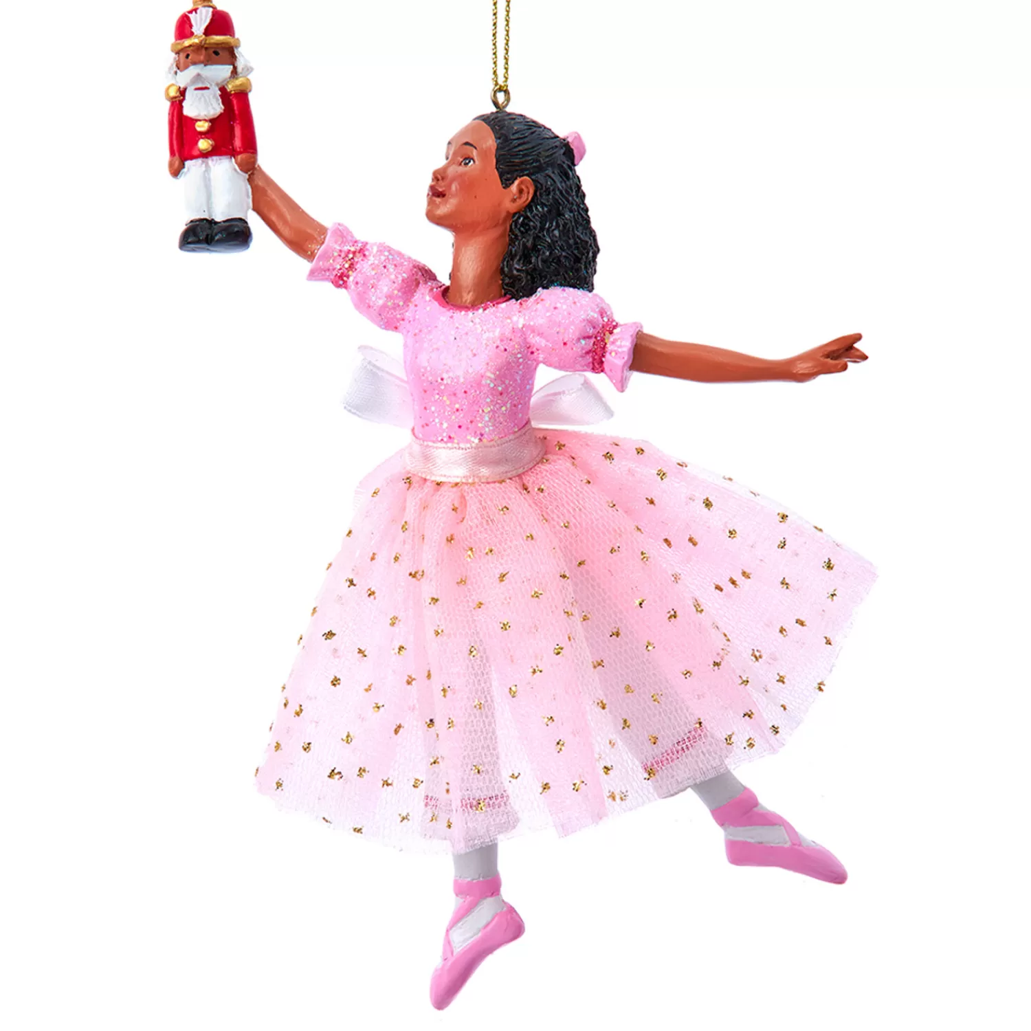 The Jolly Christmas Shop African American Christmas Decorations | Nutcracker Ornaments | Kurt Adler 6.75" African American Clara Ballerina Christmas Ornament E0849