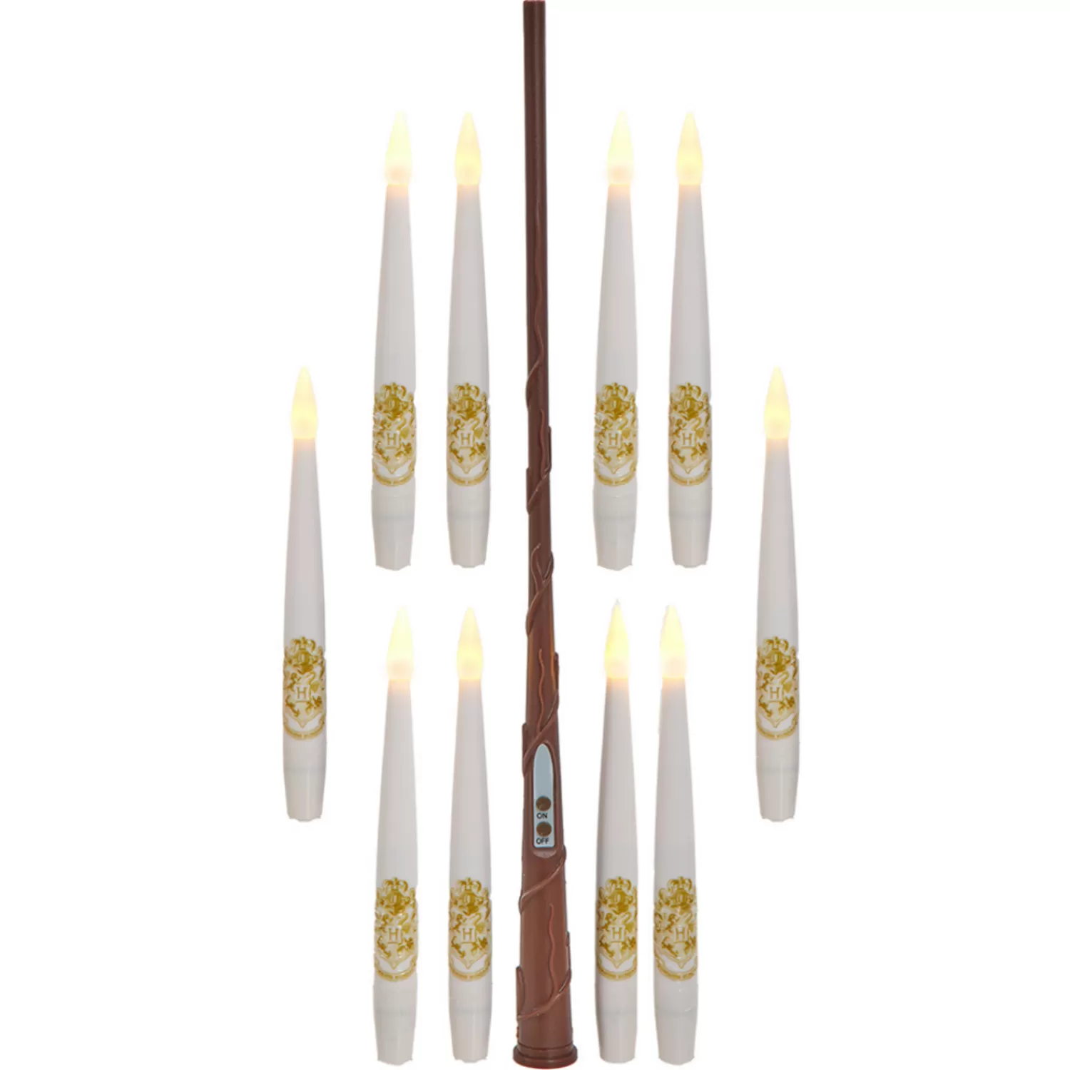The Jolly Christmas Shop Harry Potter | Novelty Lights | Kurt Adler 6" Harry Potter Battery Operated 10 Floating Candles With Wand Remote Light Set HP9234