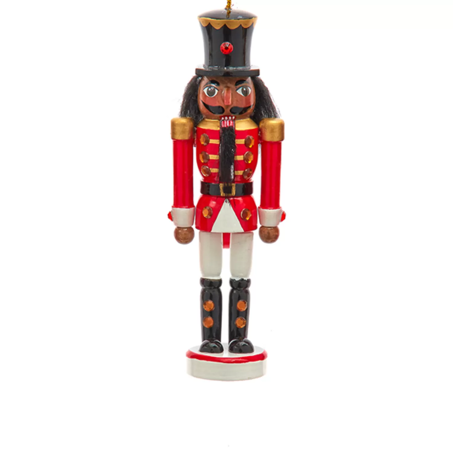 The Jolly Christmas Shop African American Christmas Decorations | Nutcracker Ornaments | Kurt Adler 6" Red And White African American Nutcracker Ornament F2223