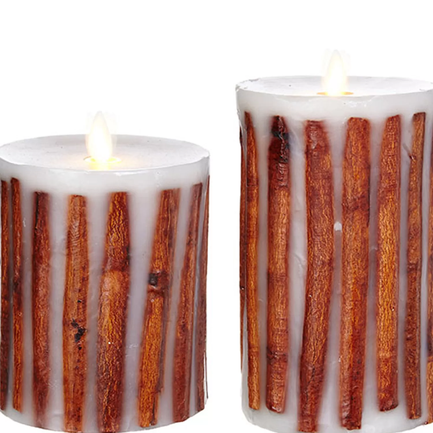 The Jolly Christmas Shop Candles | Liown 3.5" X 5" Or 7" Moving Flame Cinnamon Stick Pillar Candle