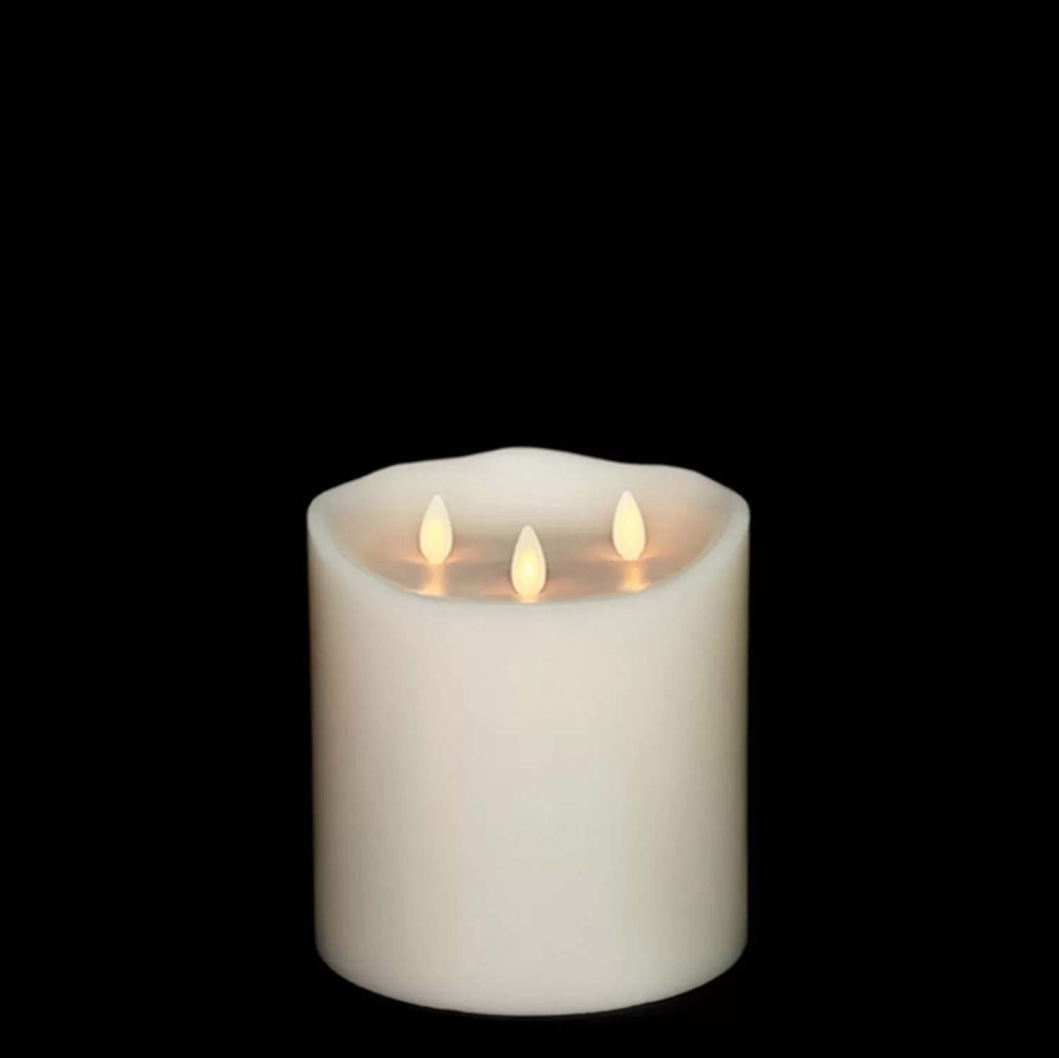 The Jolly Christmas Shop Candles | Liown 6" Moving Triflame Ivory Unscented Battery Candle 17979