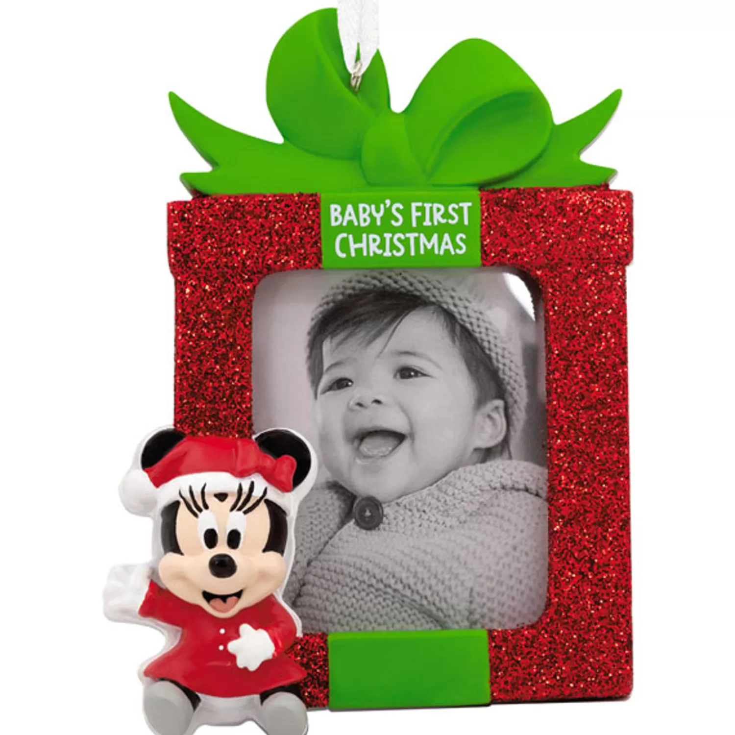 The Jolly Christmas Shop Disney | Personalized Ornaments·Baby's First Christmas | Minnie Baby's First Christmas Photo Holder Personalized Christmas Ornament 3HCM0995
