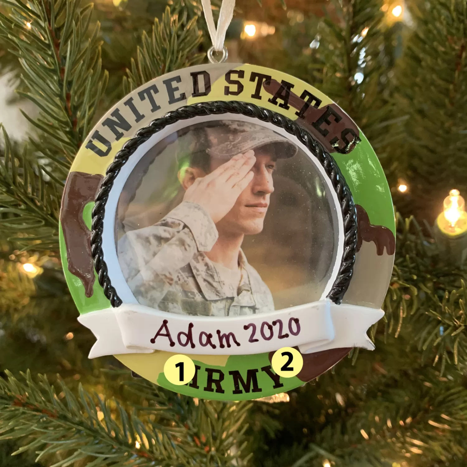 The Jolly Christmas Shop Patriotic | Personalized Ornaments·Jobs | Personalized Camo Army Frame Christmas Ornament