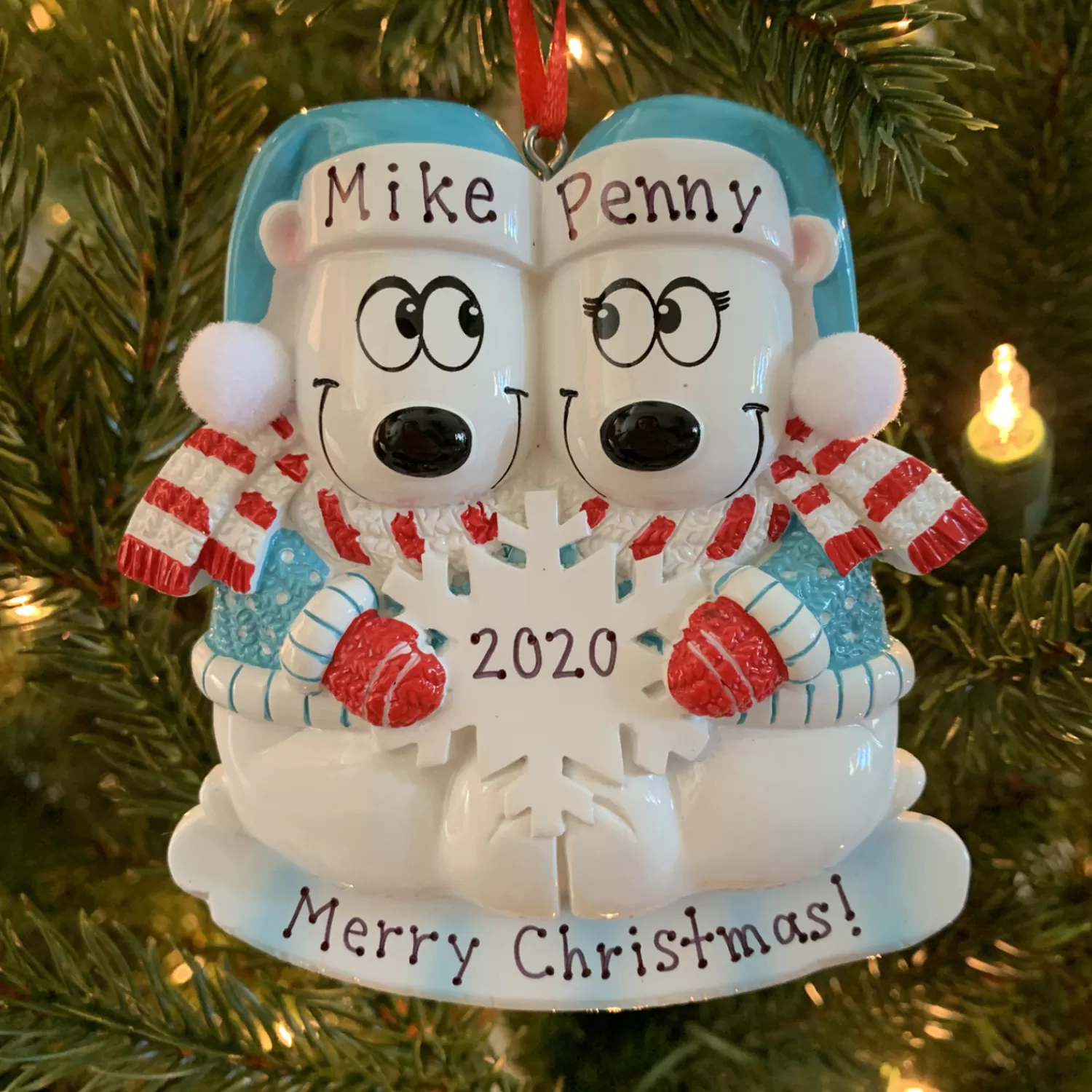 The Jolly Christmas Shop Personalized Ornaments·Wedding And Engagement Ornaments | Wedding | Polar Bear Couple Our First Christmas Personalized Christmas Ornament OR1450