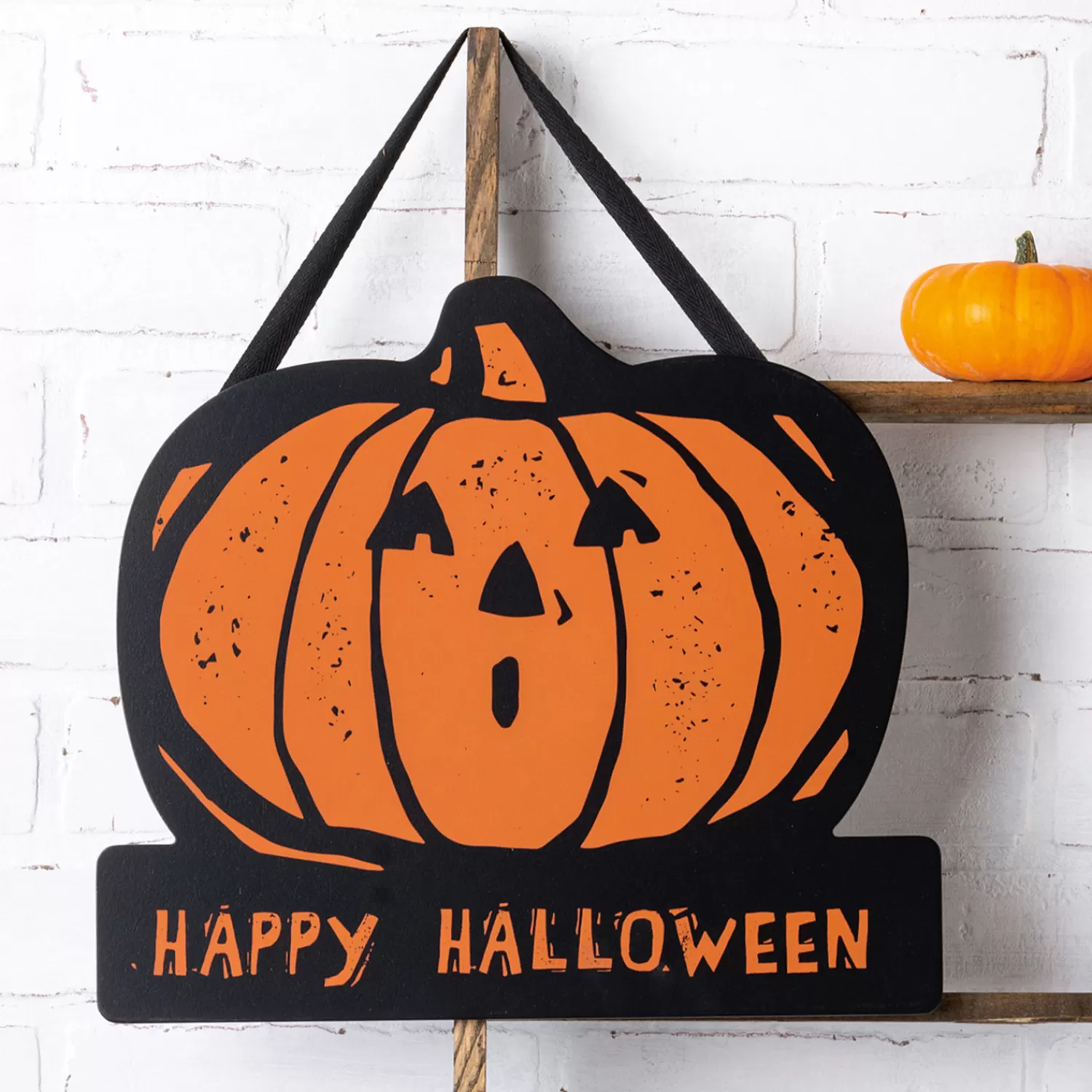 The Jolly Christmas Shop Vintage Halloween Decorations | Halloween Signs | Primitives By Kathy 13" Happy Halloween Wall Hanging Sign 113482