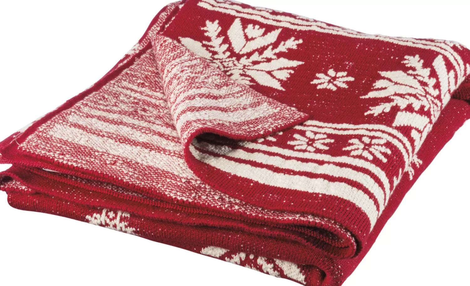 The Jolly Christmas Shop Classic Carols | Christmas Traditions | Primitives By Kathy 60" Red And White Nordic Christmas Throw Blanket 37387