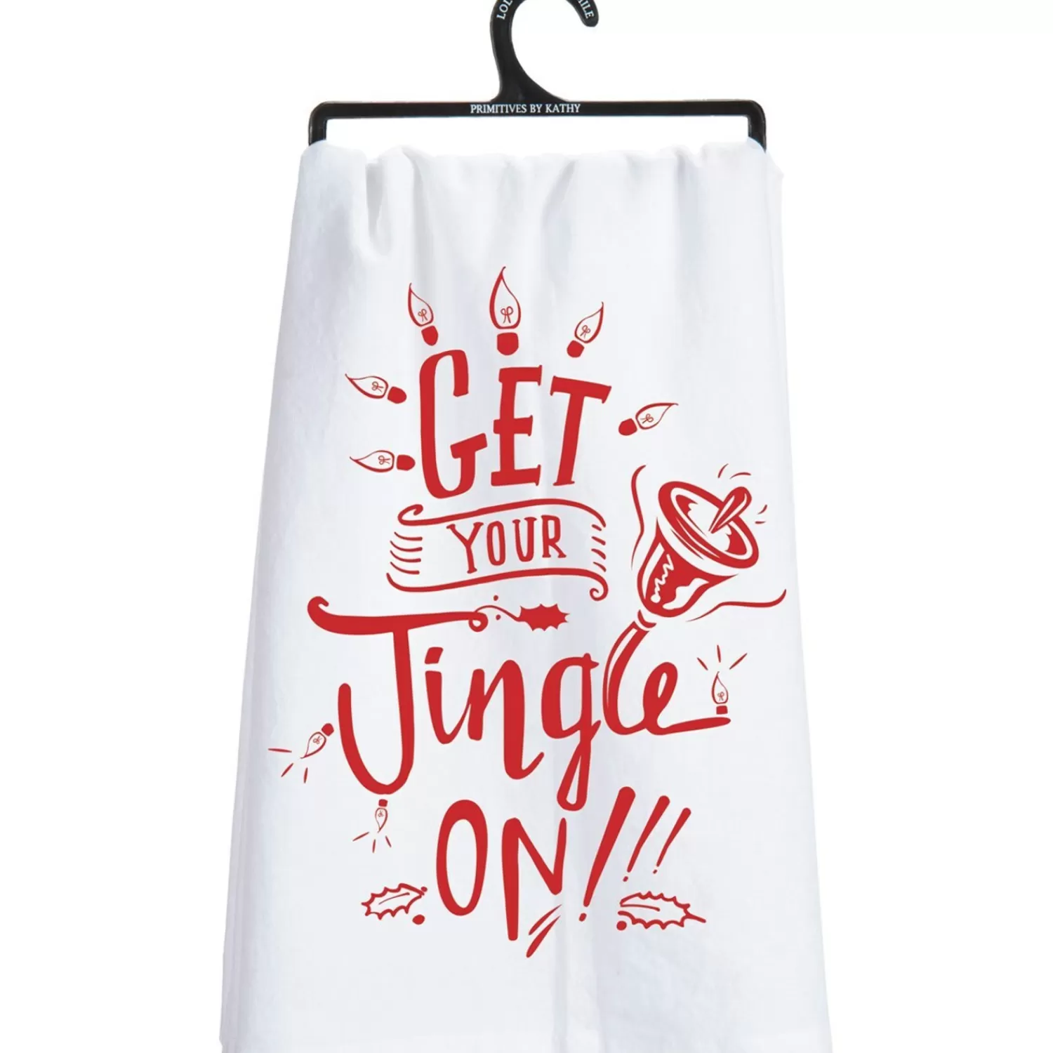 The Jolly Christmas Shop Christmas Linens & Pillows | Primitives By Kathy Get Your Jingle On Kitchen Dish Towel 27486