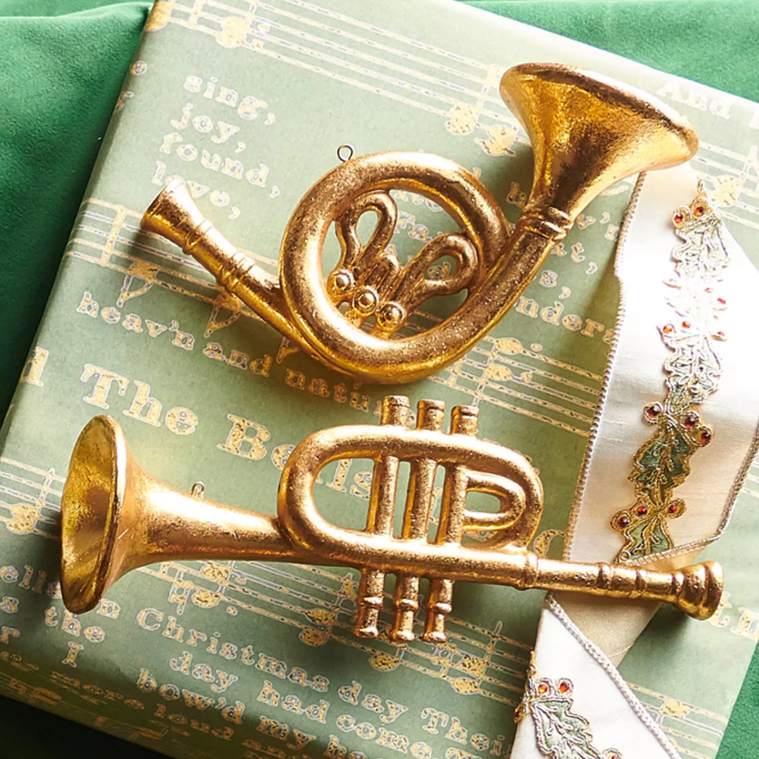 The Jolly Christmas Shop Christmas Traditions | Traditional Christmas Decorations | Raz 10.5" Trumpet Or French Horn Christmas Ornament 4316162