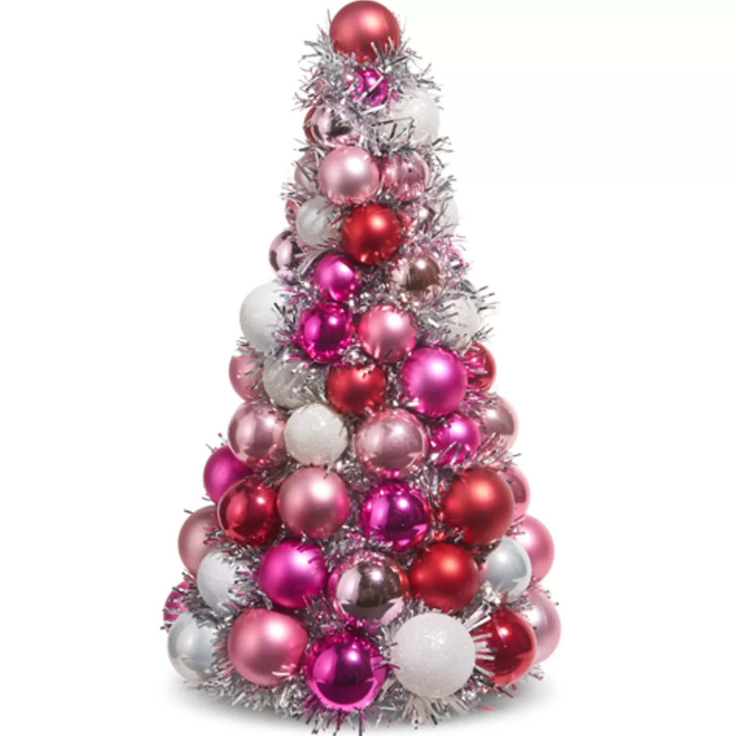 The Jolly Christmas Shop Jingle And Cocoa | A Blushing Holiday | Raz 10", 13", Or 15.5" Pink And Silver Ball Ornament Christmas Tree Decoration
