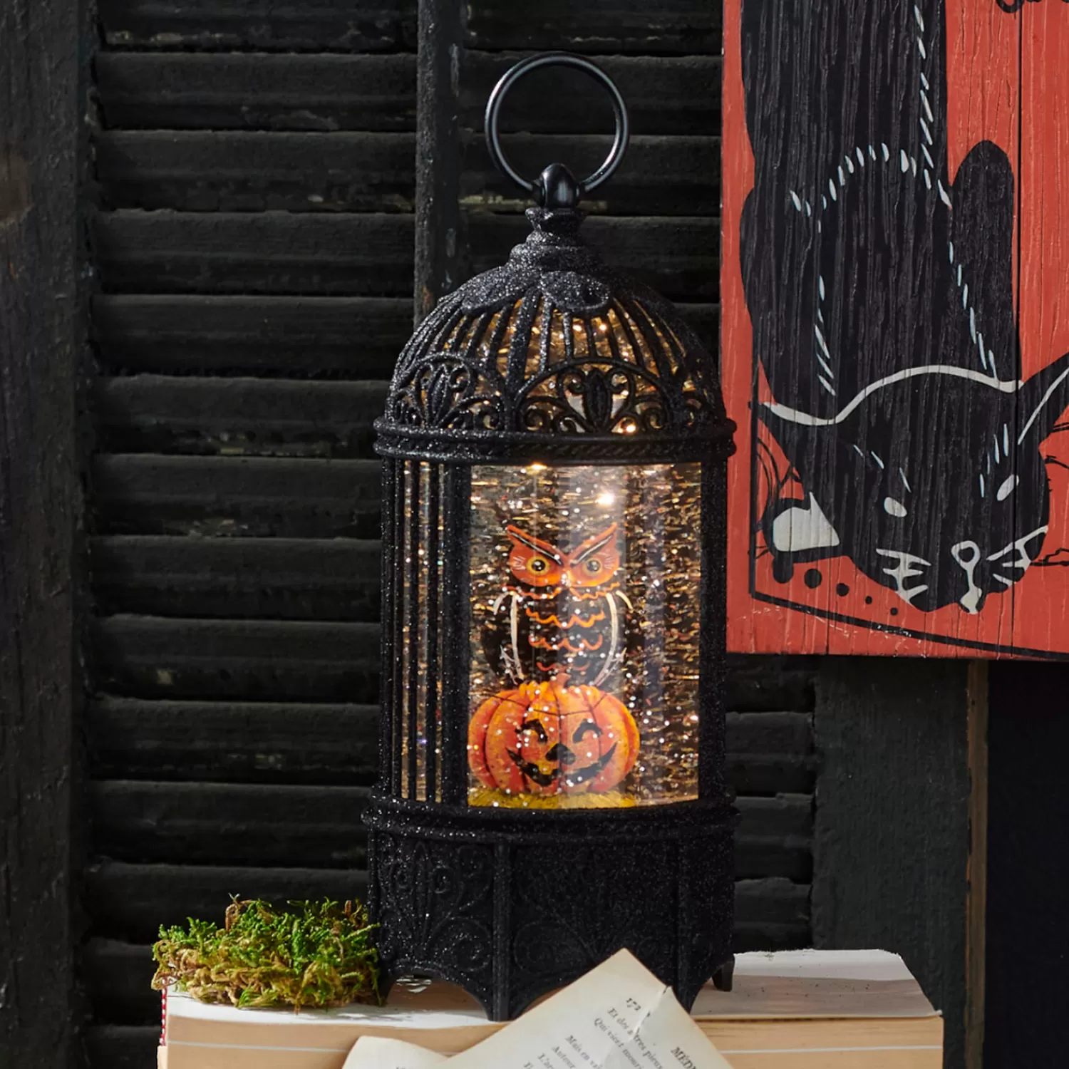 The Jolly Christmas Shop Halloween Indoor Decorations | Raz 10" Boo Crew Lighted Water Globe Lantern Halloween Decoration 4400755
