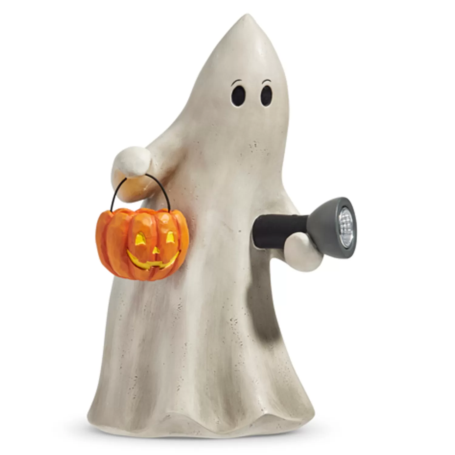 The Jolly Christmas Shop Halloween Lights | Yard Decorations | Raz 10" Lighted Ghost With Flashlight Halloween Decoration 4420452