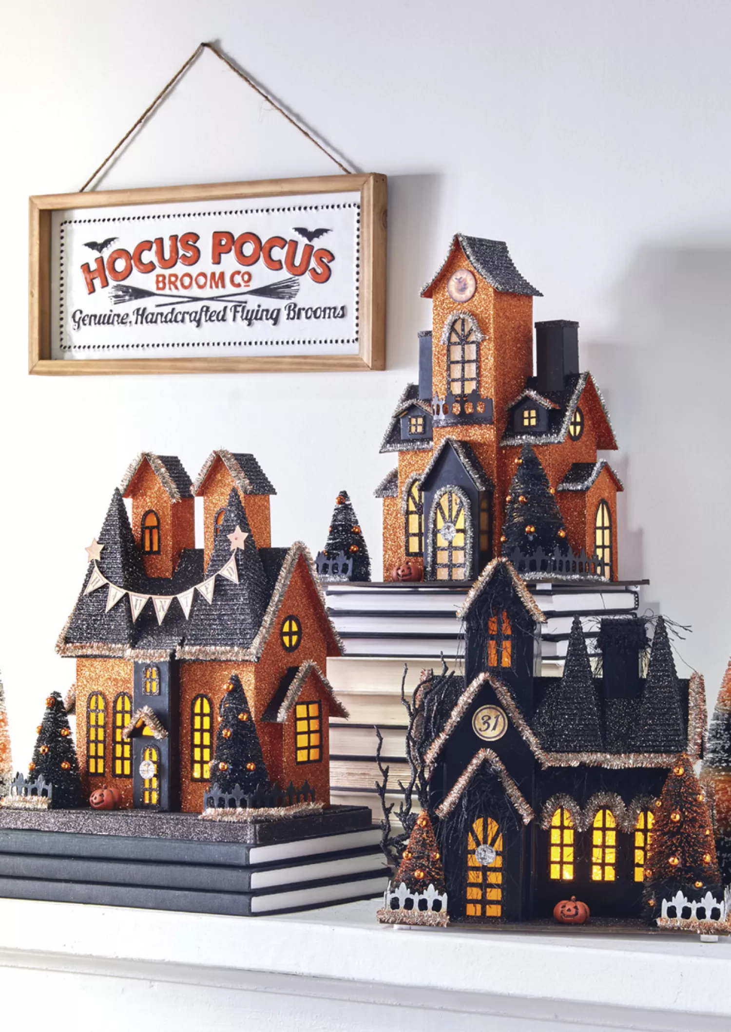 The Jolly Christmas Shop Halloween Indoor Decorations | Raz 12.25" Battery Operated Lighted Haunted House Halloween Decoration 4012528