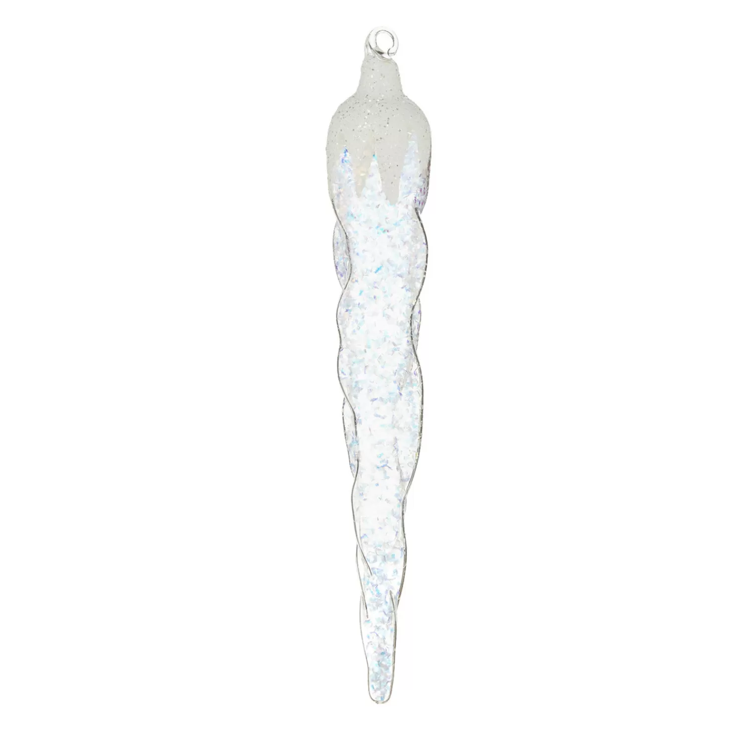 The Jolly Christmas Shop Dashing Through The Snow | Snow Christmas Decorations | Raz 12.5" Large Frosted Icicle Glass Christmas Ornament 4124570