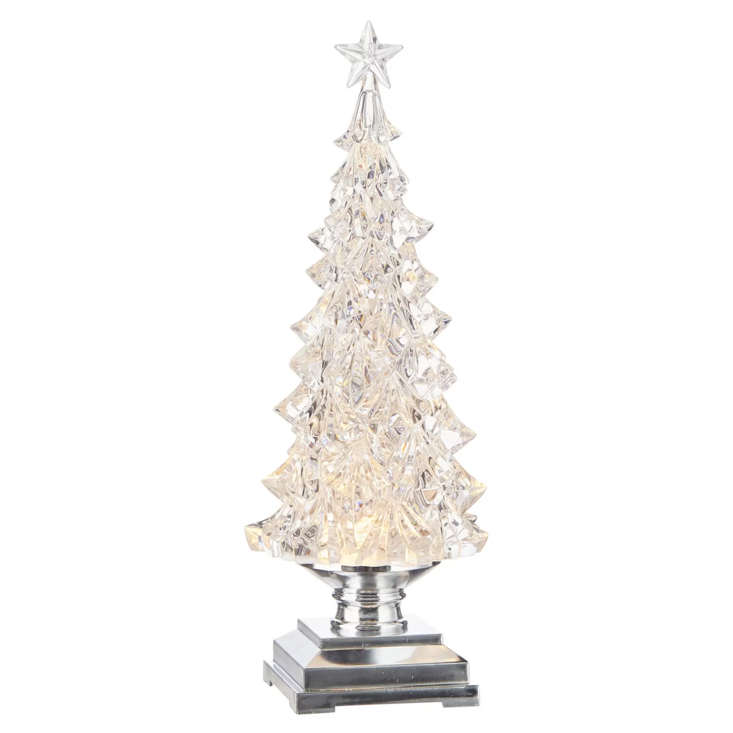 The Jolly Christmas Shop Dashing Through The Snow | Bon Noel | Raz 12.5" LED Lighted Tree With Swirling Glitter Water Globe Christmas Decoration 4119048