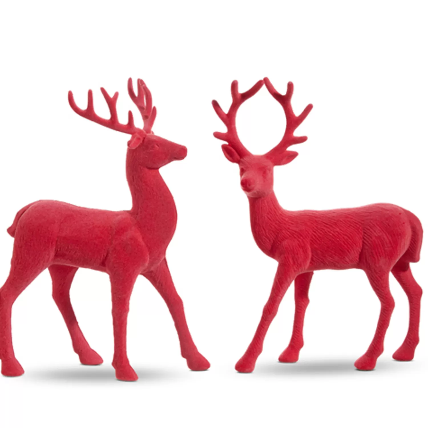 The Jolly Christmas Shop A Blushing Holiday | Figures | Raz 12.5" Set Of 2 Pink Velvet Reindeer Christmas Decoration 4402407