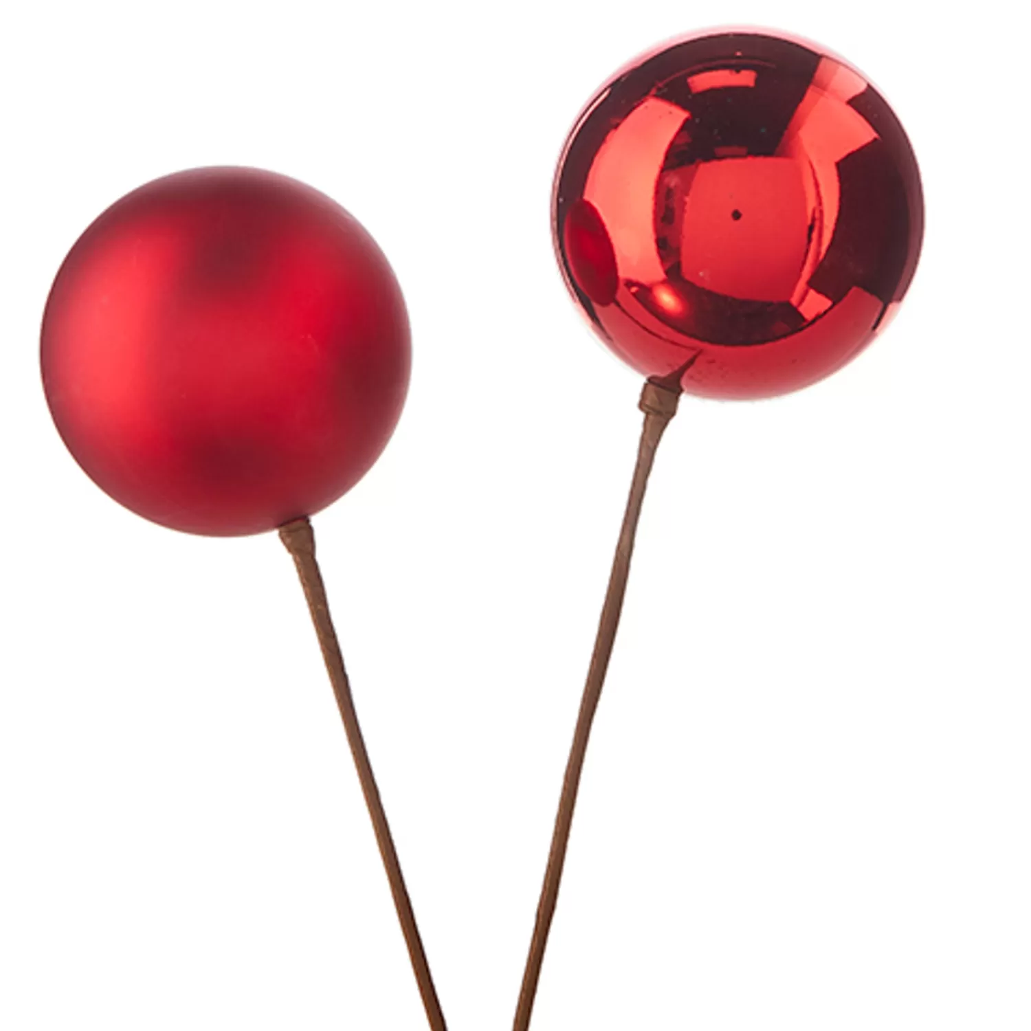 The Jolly Christmas Shop Classic Carols | Christmas Traditions | Raz 12" Set Of 2 Red, Gold, Silver Or Green Ball Ornament Christmas Tree Pick