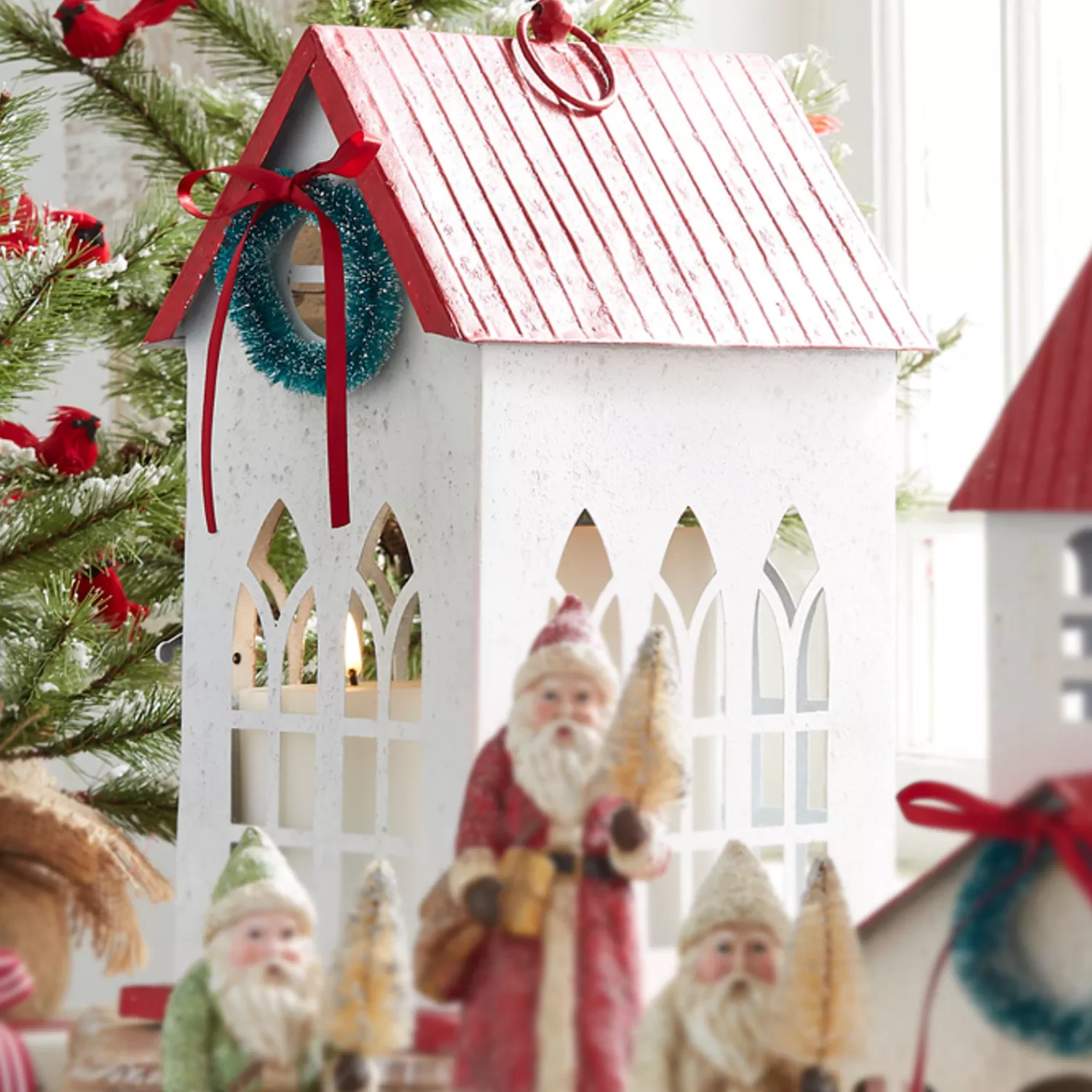 The Jolly Christmas Shop Heartfelt Holiday | Houses And Accessories·Christmas Houses | Raz 13.5" Red Roof House Christmas Decoration 4312336